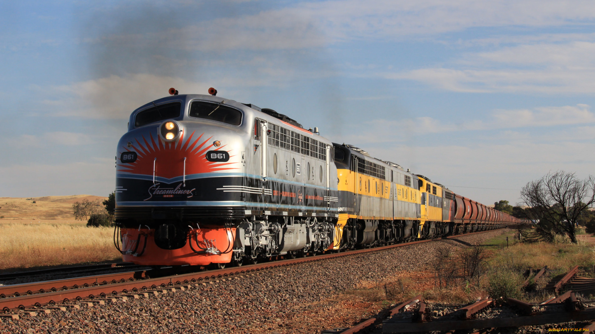 техника, поезда, локомотив, состав