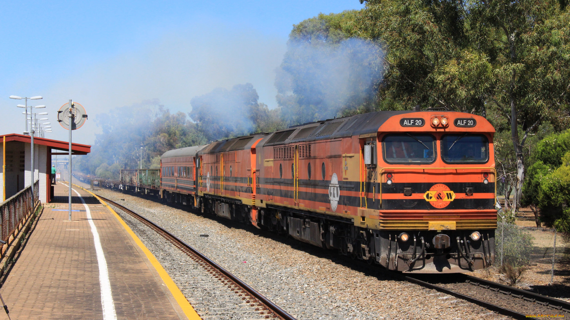 техника, поезда, локомотив, состав