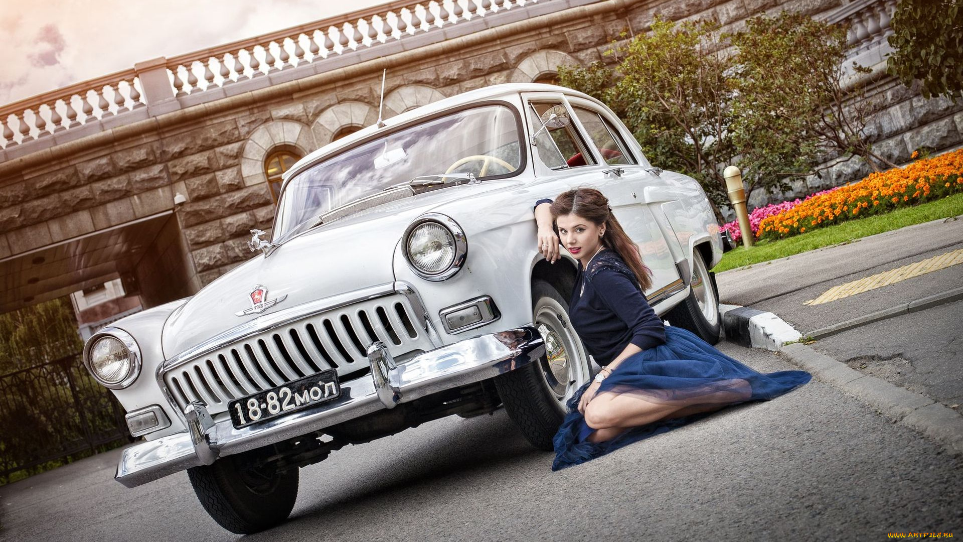 волга, газ-, 21, автомобили, -авто, с, девушками, девушка, автомобиль, газ-, 21, волга