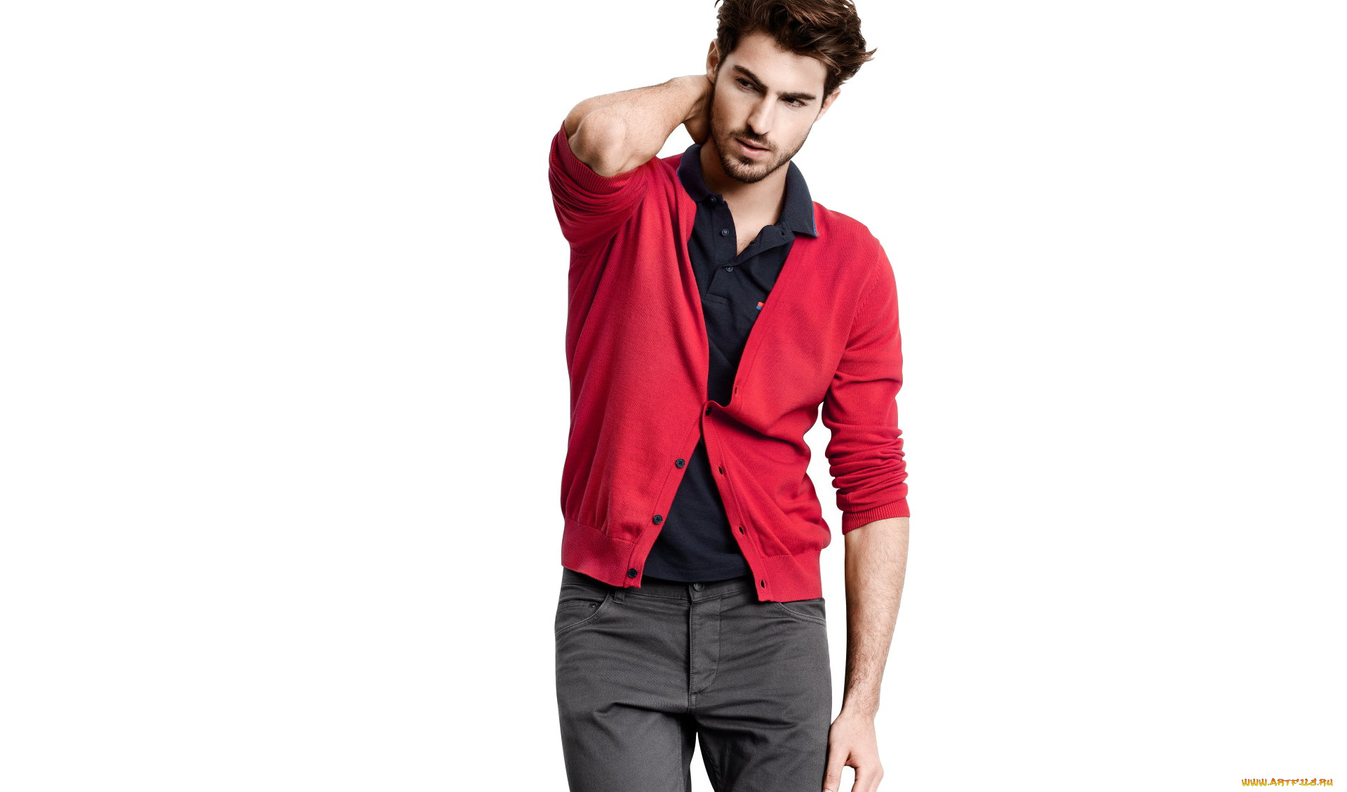 мужчины, -, unsort, шатен, брюки, поло, antonio, navas, кофта, щетина