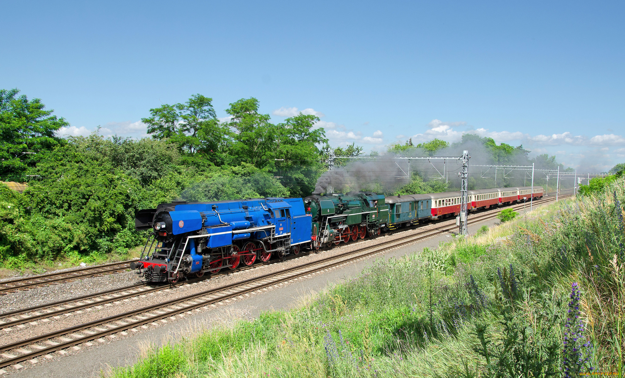 техника, паровозы, состав, локомотив