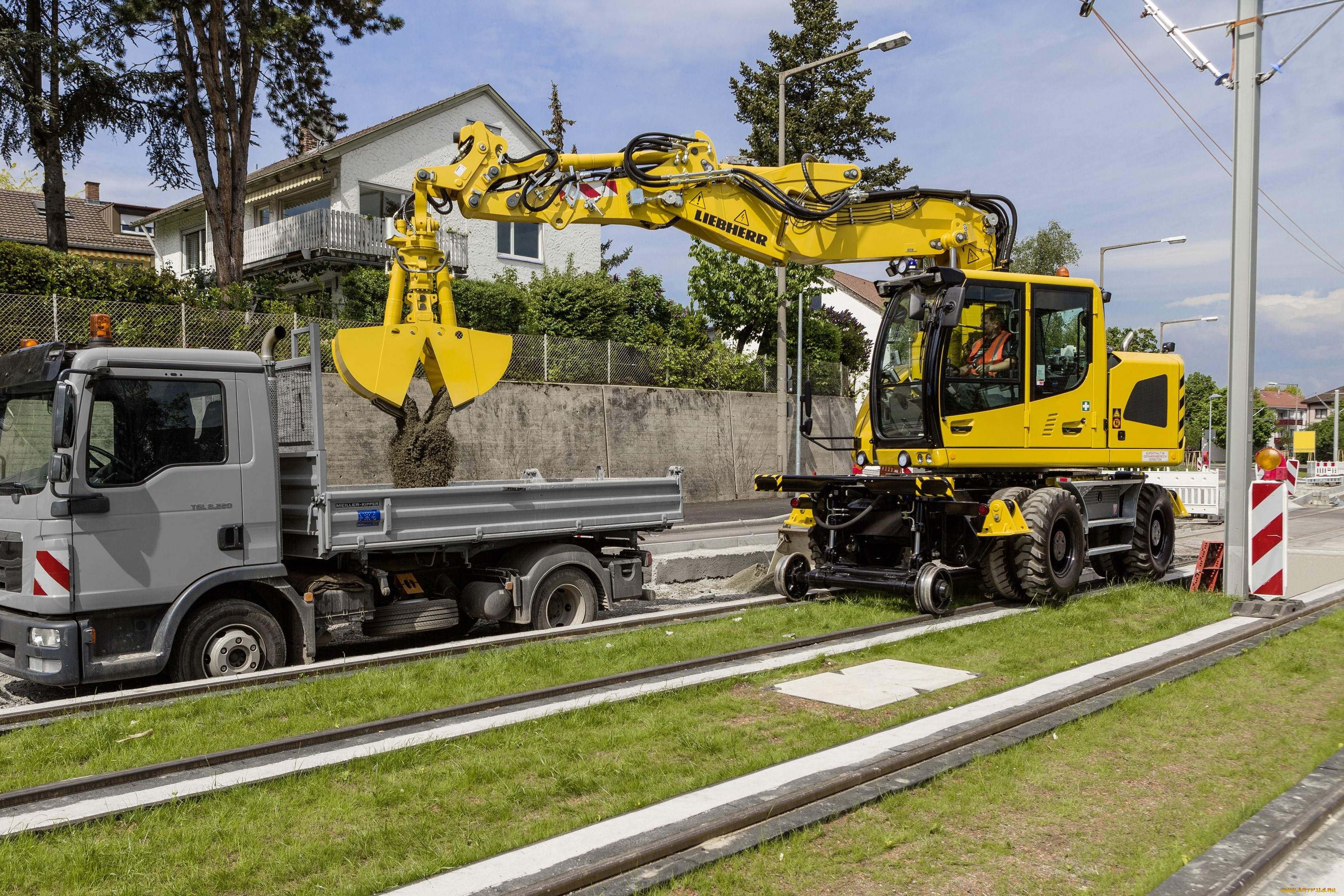 техника, экскаваторы, liebherr