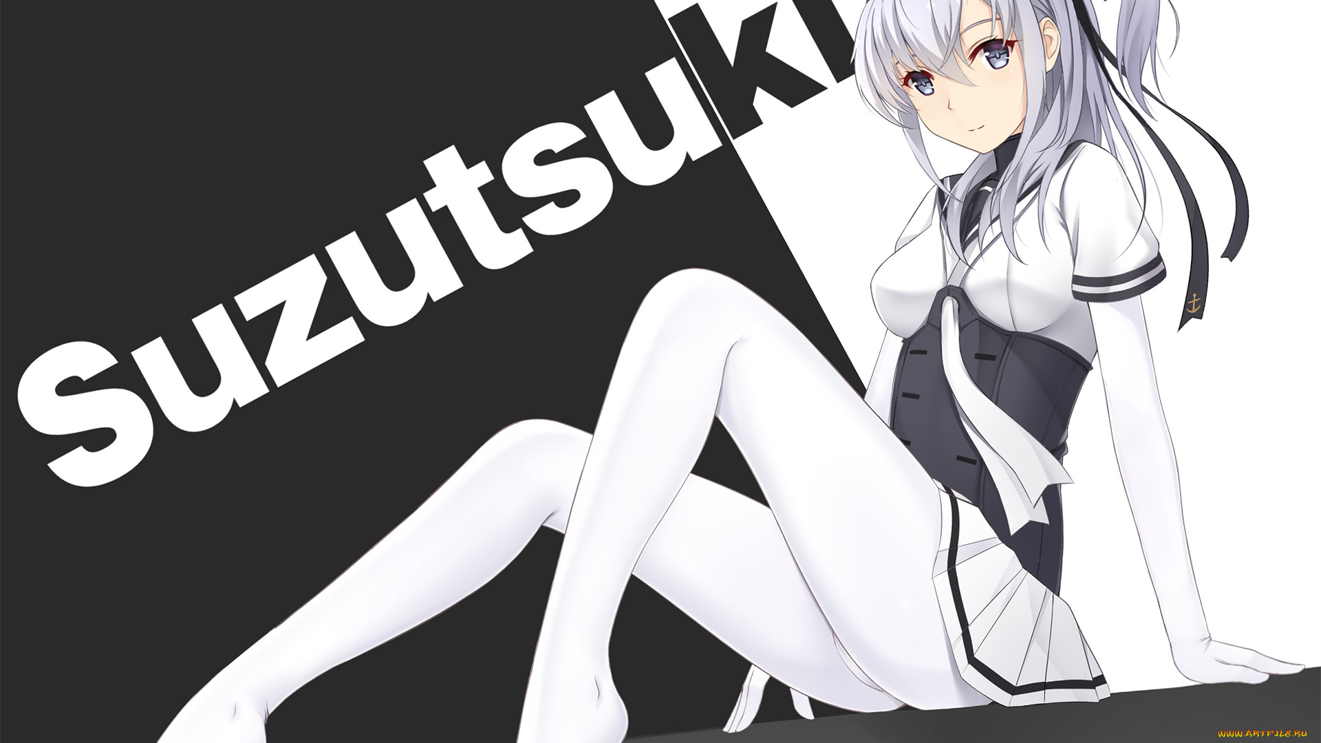 аниме, kantai, collection, фон, взгляд, девушка