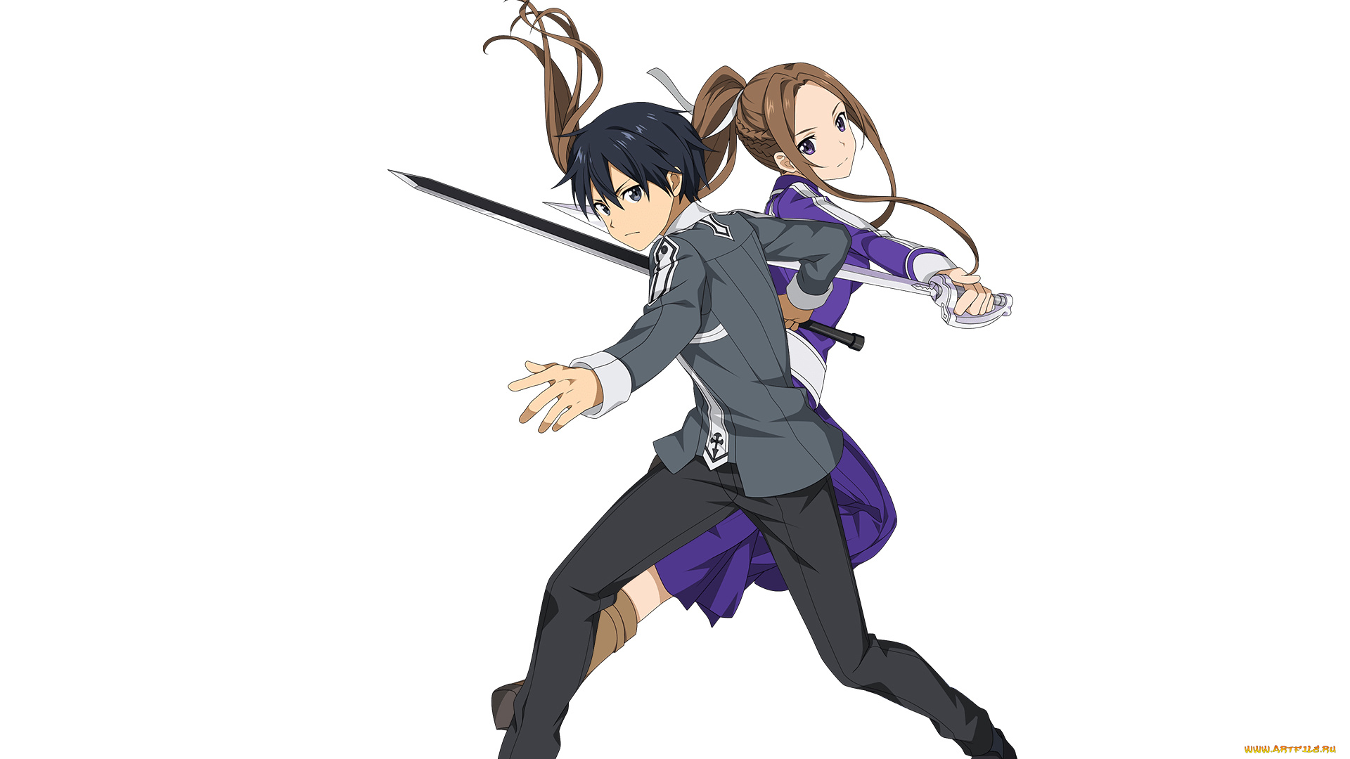 аниме, sword, art, online, взгляд, девушка, фон