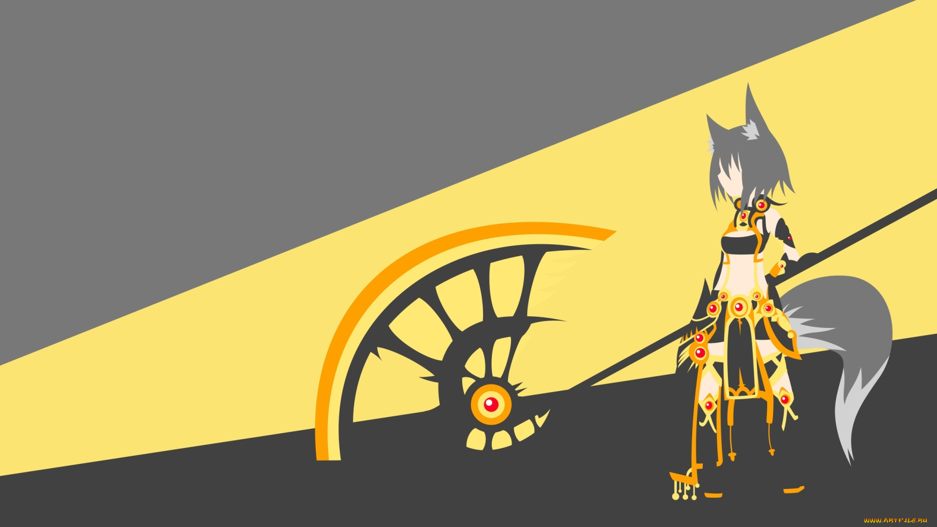 аниме, животные, , существа, фон, взгляд, девушка