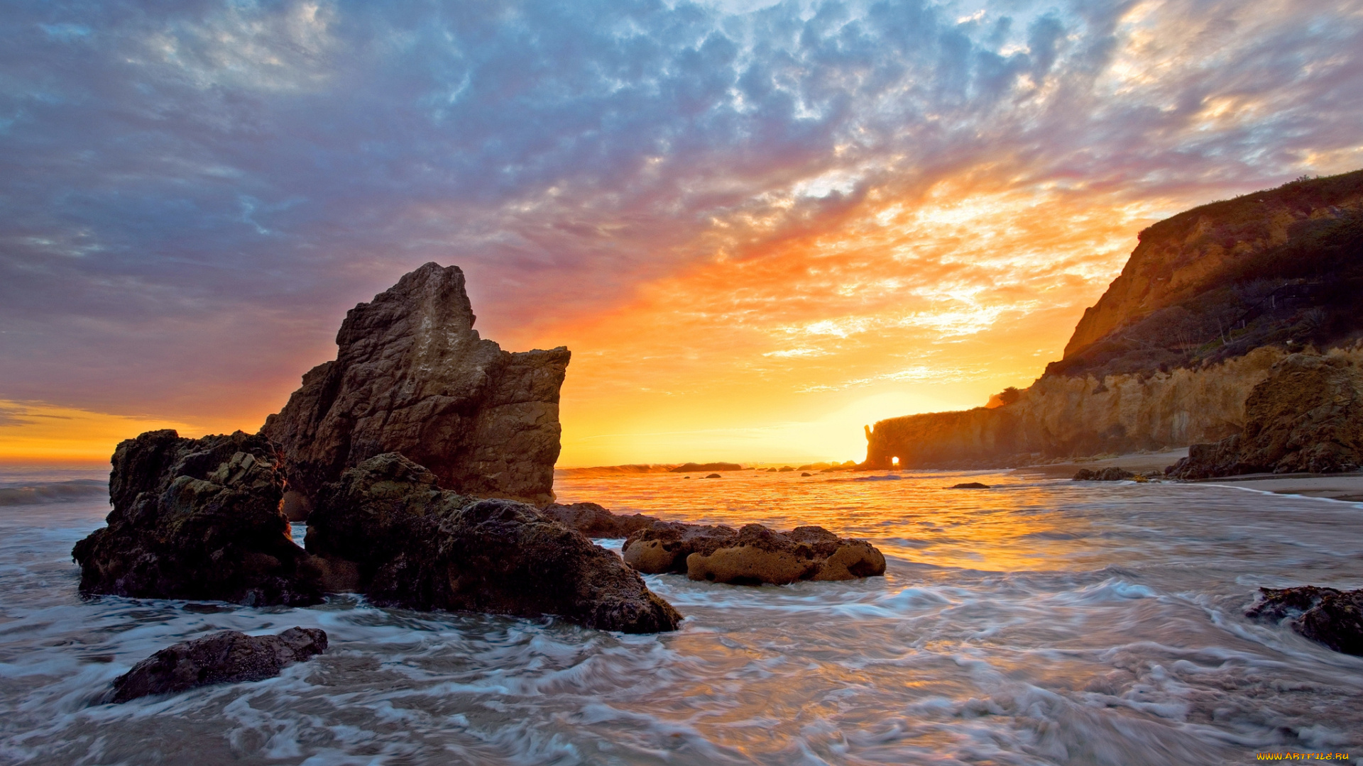 природа, побережье, простор