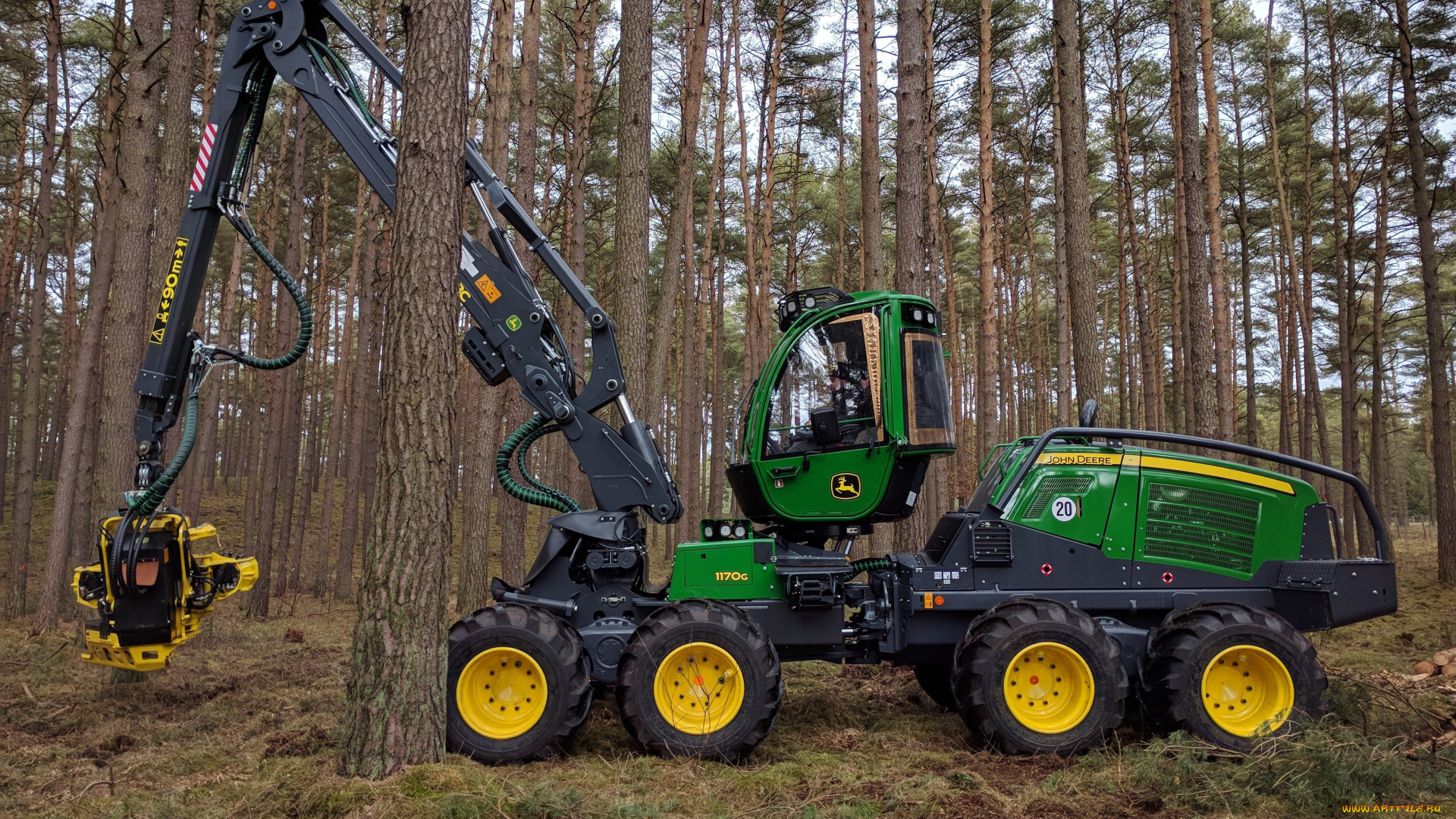 техника, лесоповалочная, техника, john, deere