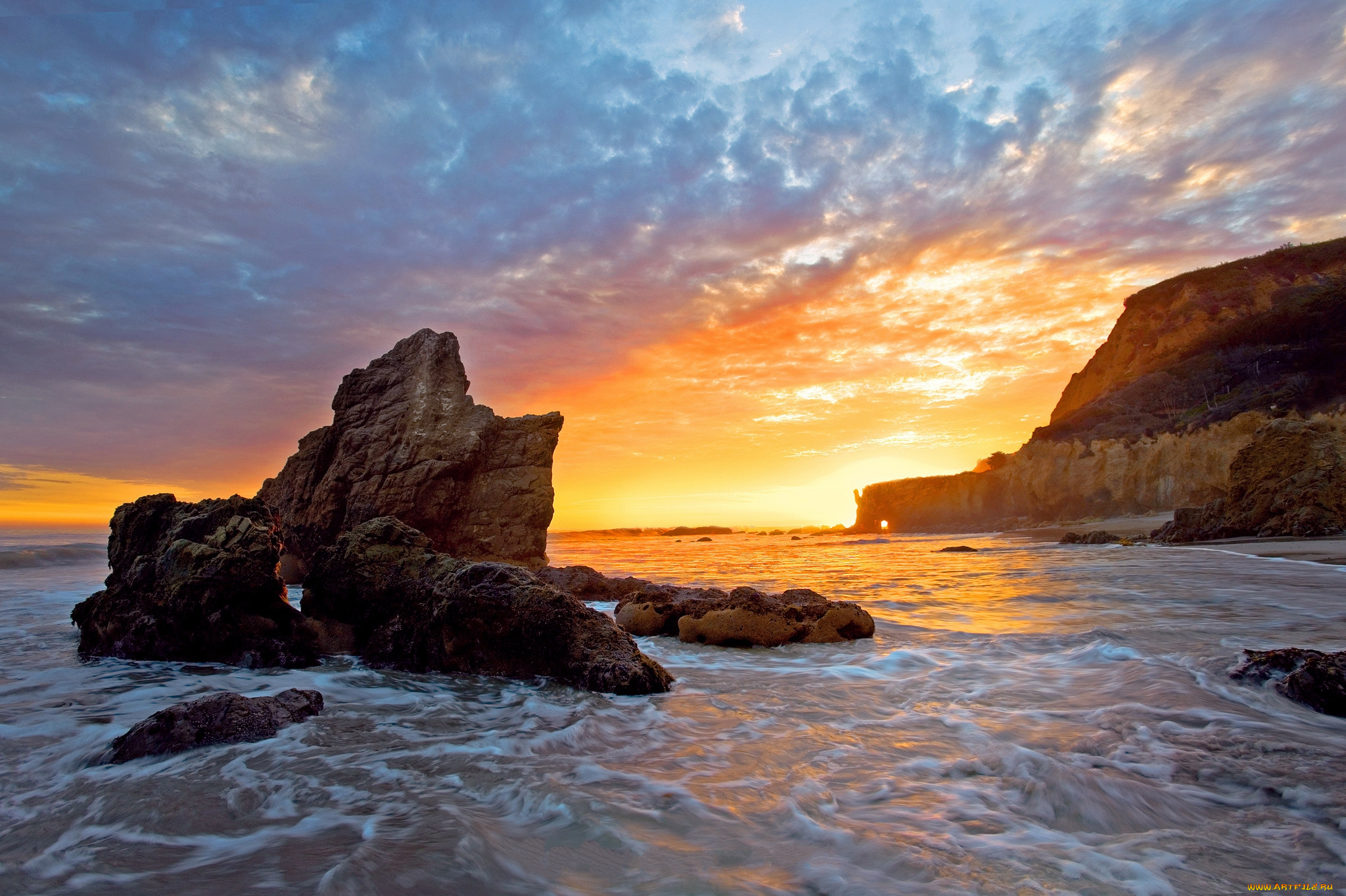 природа, побережье, простор