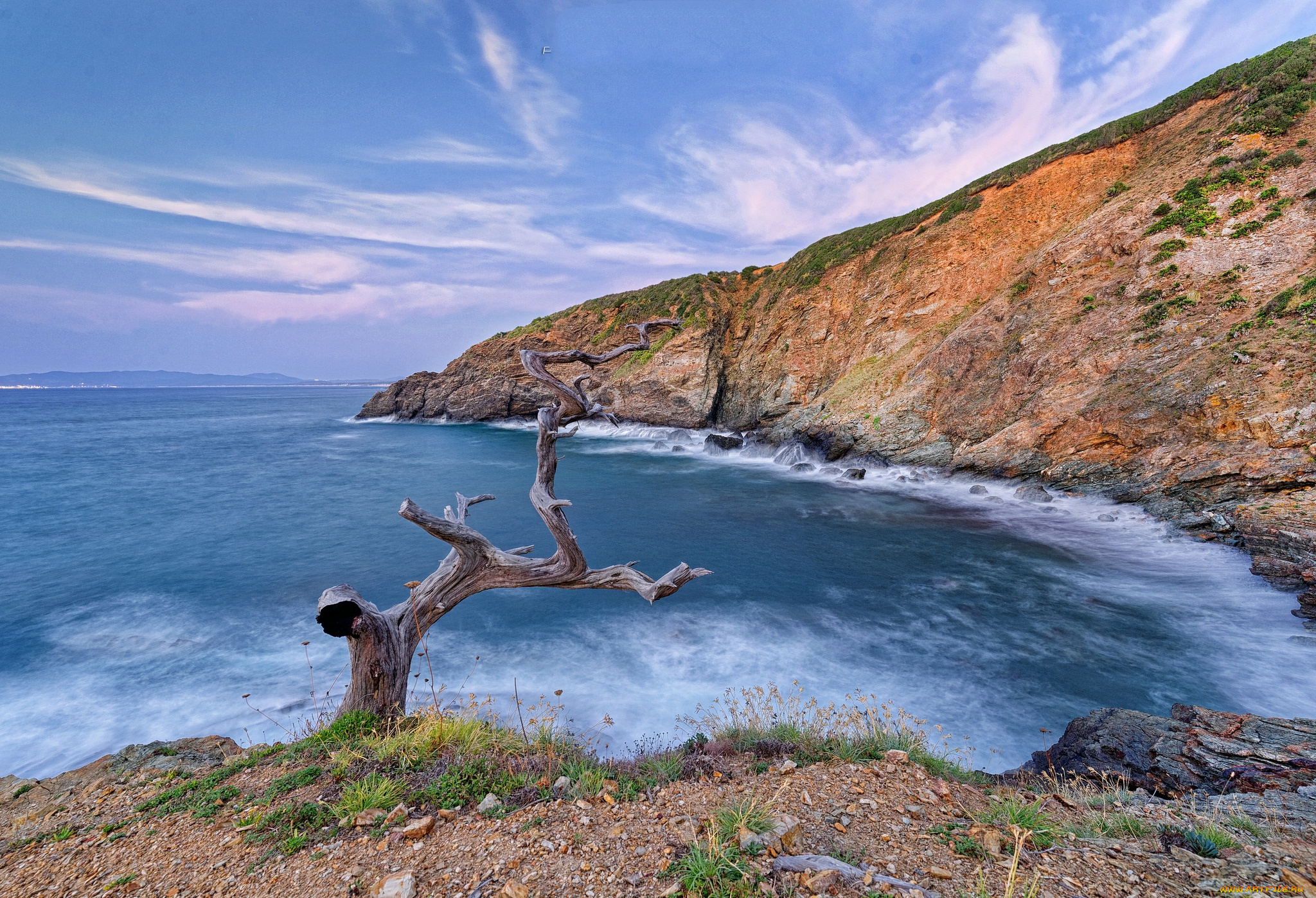 природа, побережье, простор