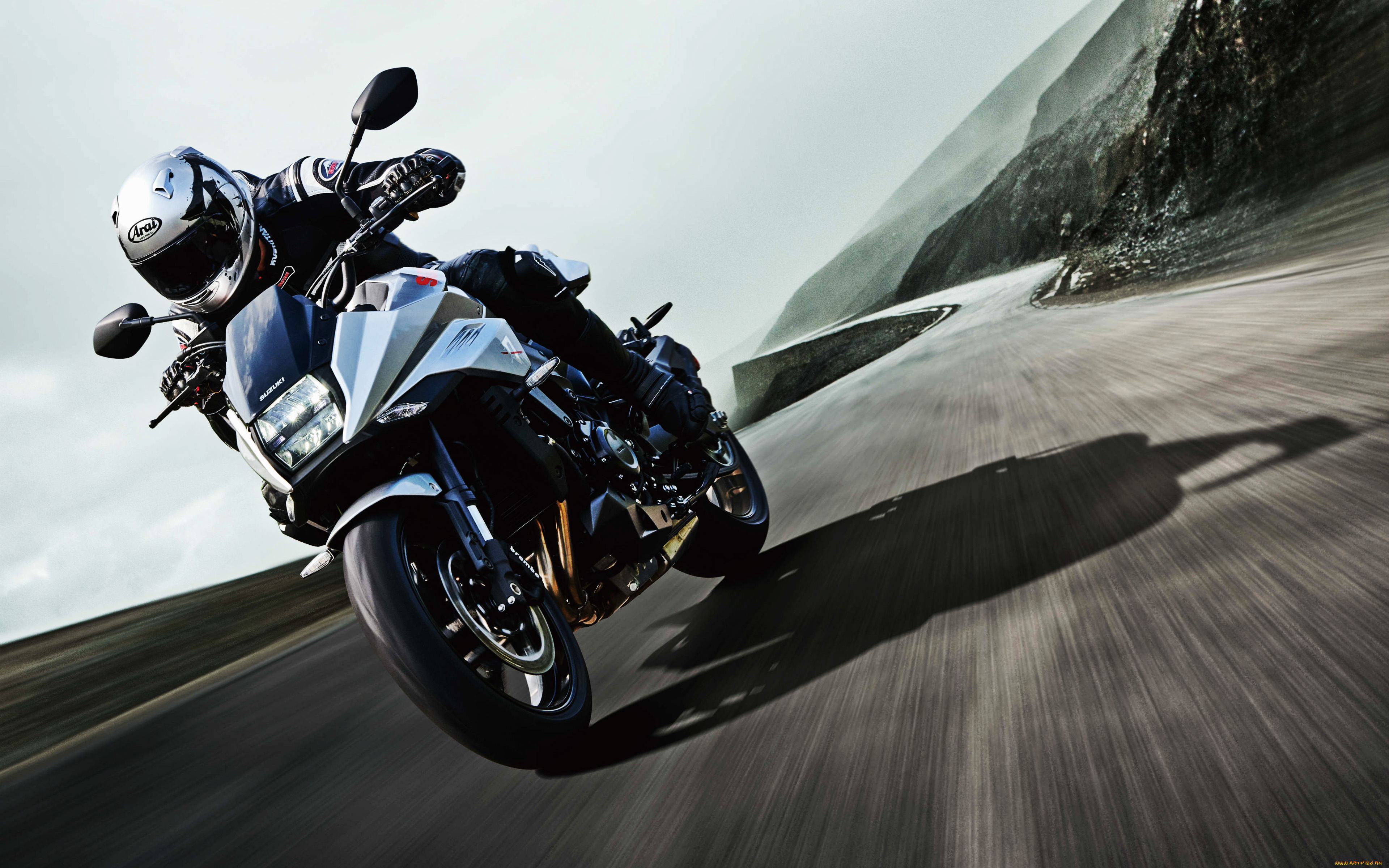 2019, suzuki, katana, мотоциклы, suzuki, супербайки, дорога, 2019, katana, сузуки, японские, мотоциклист