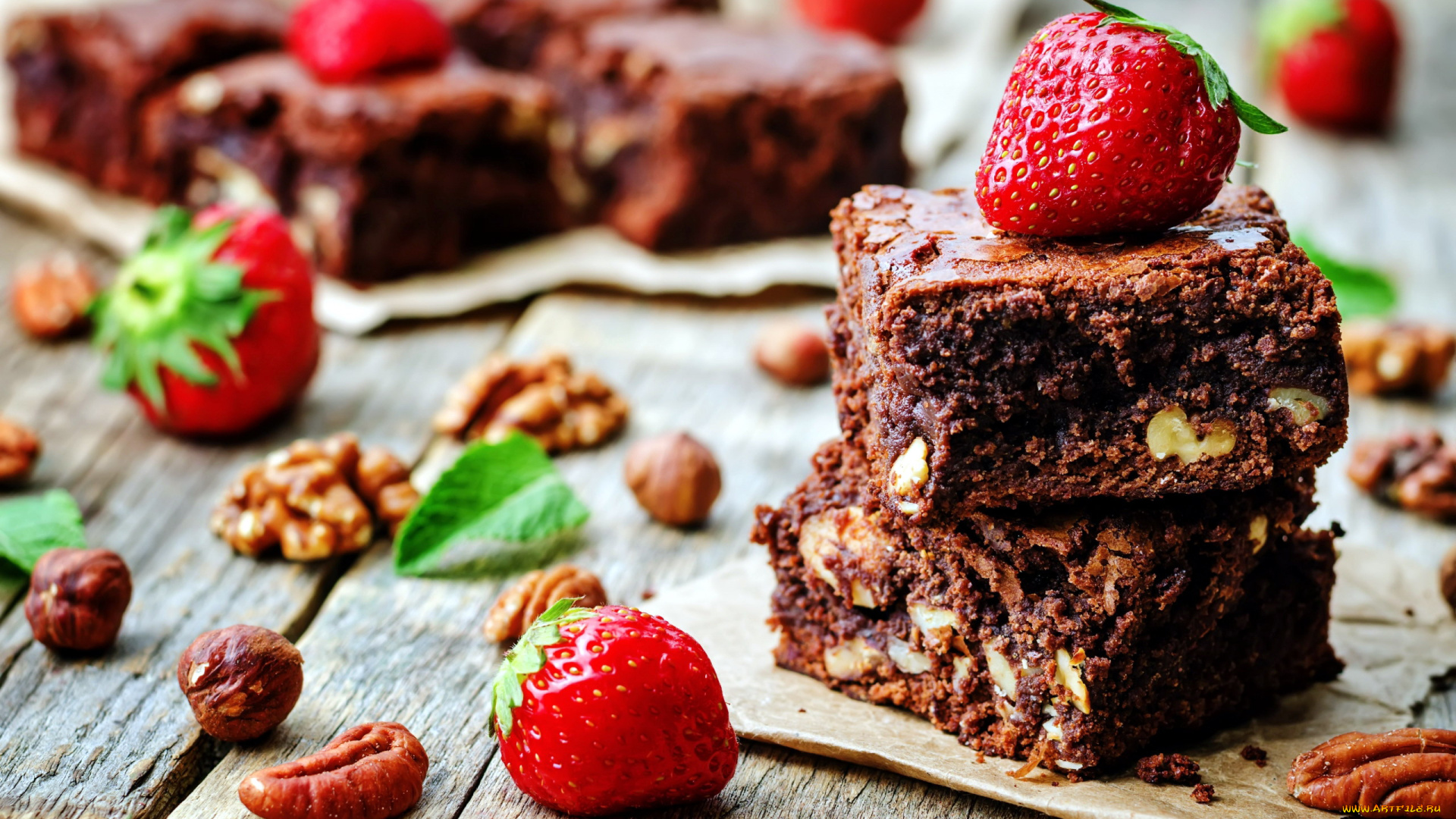 еда, пирожные, , кексы, , печенье, орехи, клубника