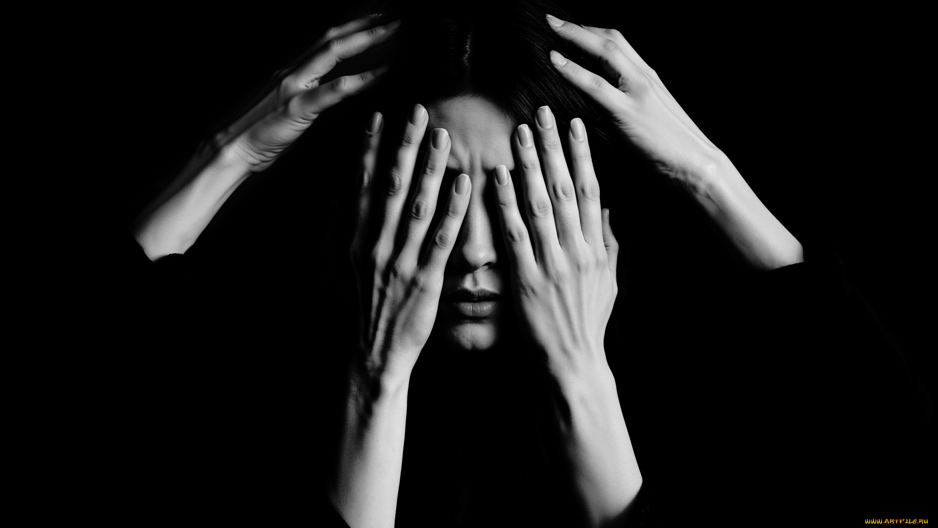 3д, графика, портреты, и, лица, , portraits, and, faсes, женское, лицо, руки