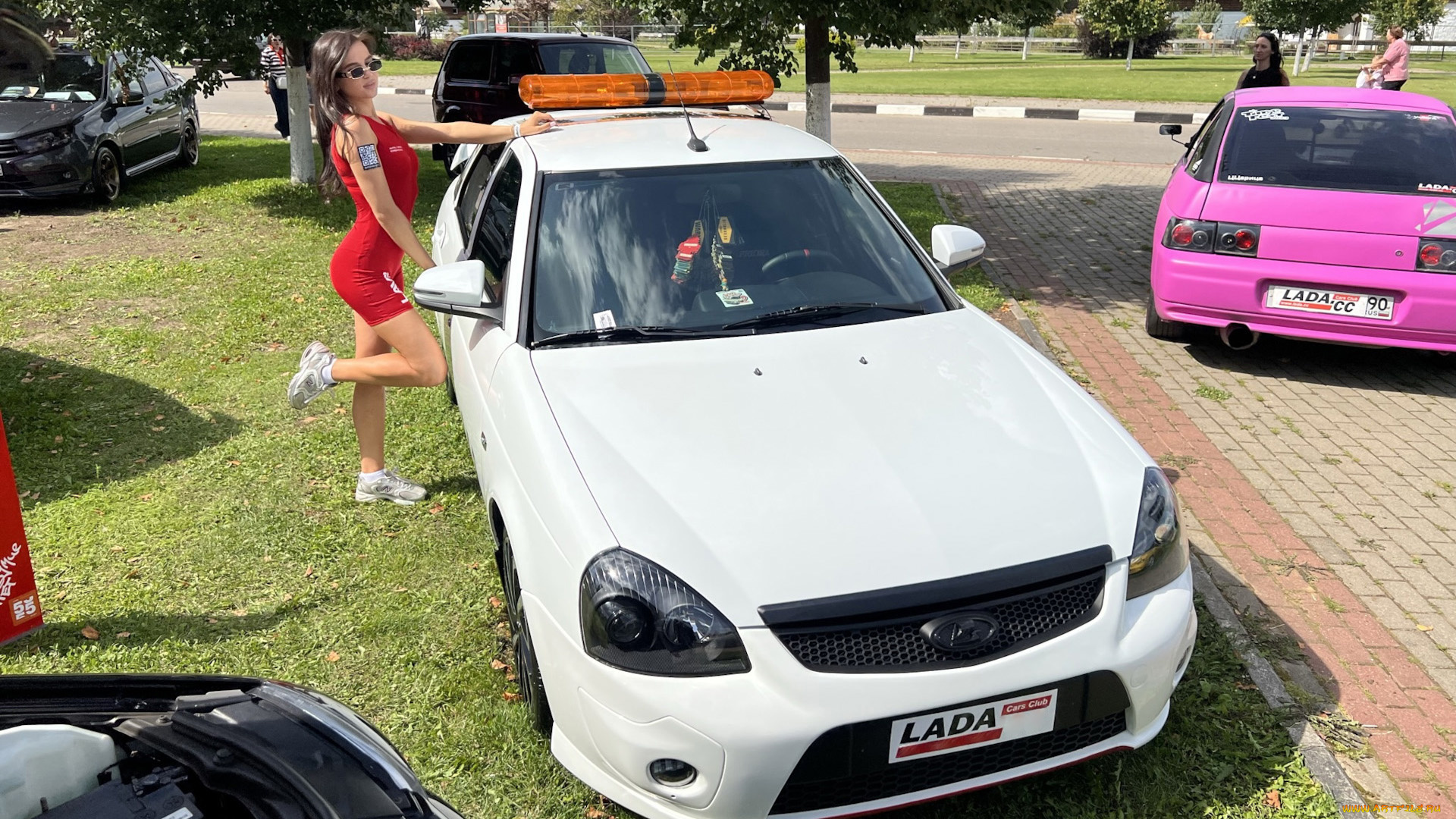 автомобили, -авто, с, девушками, lada, priora