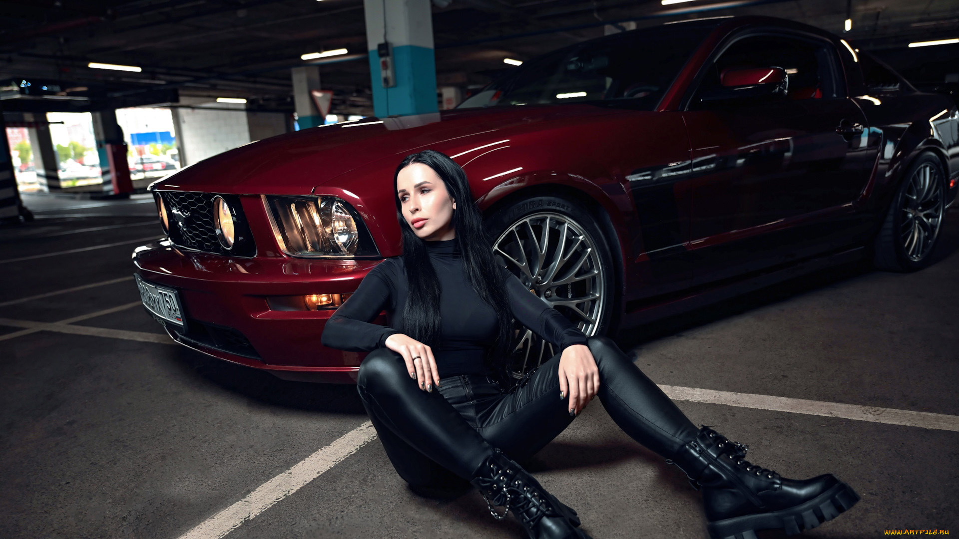 автомобили, -авто, с, девушками, mustang