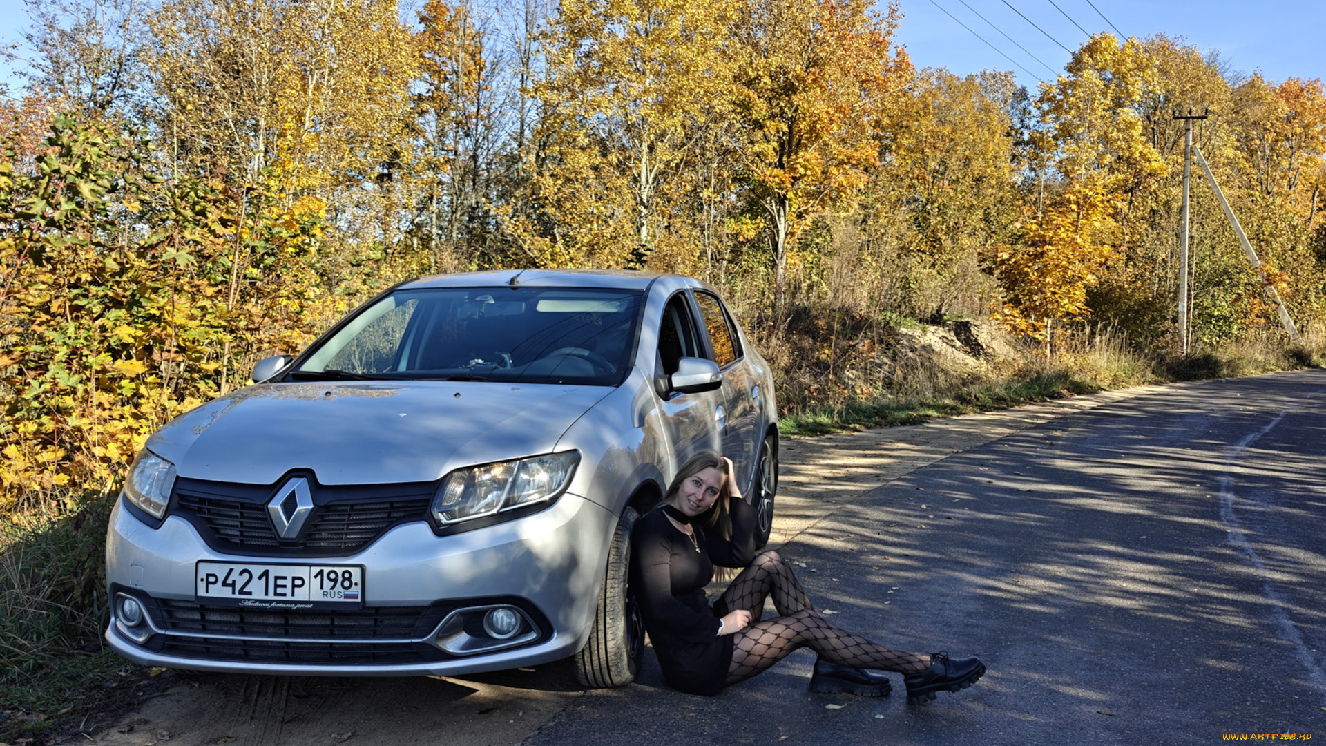автомобили, -авто, с, девушками, renault, logan