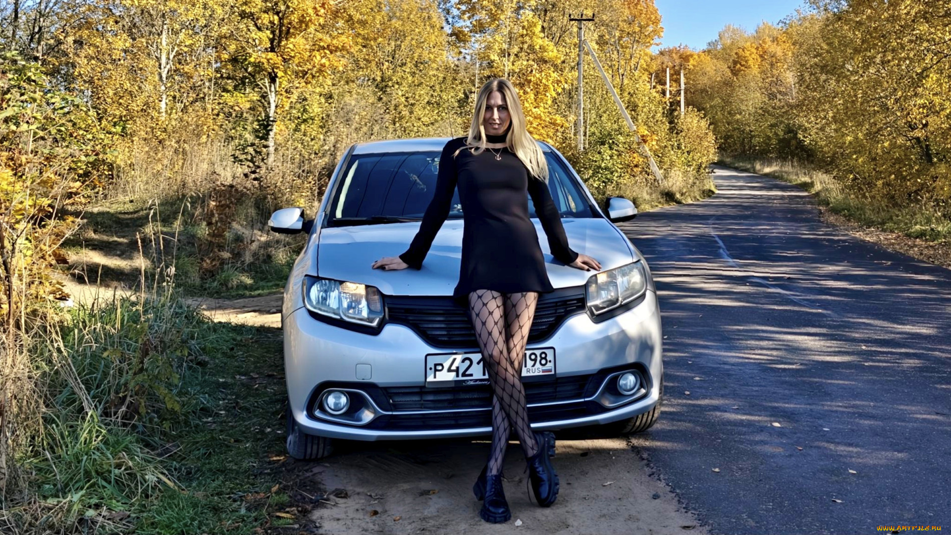 автомобили, -авто, с, девушками, renault, logan