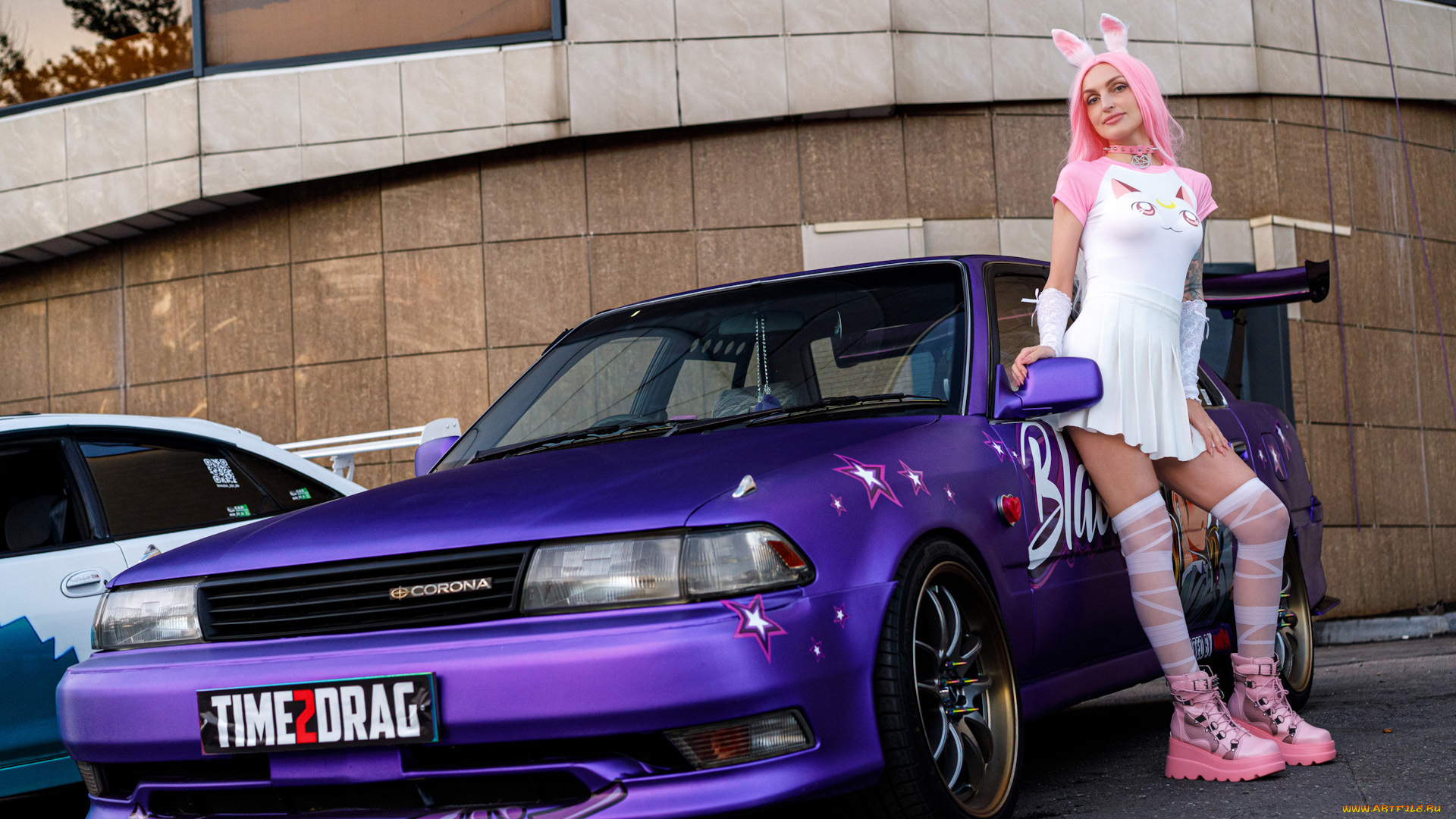 автомобили, -авто, с, девушками, toyota, corona