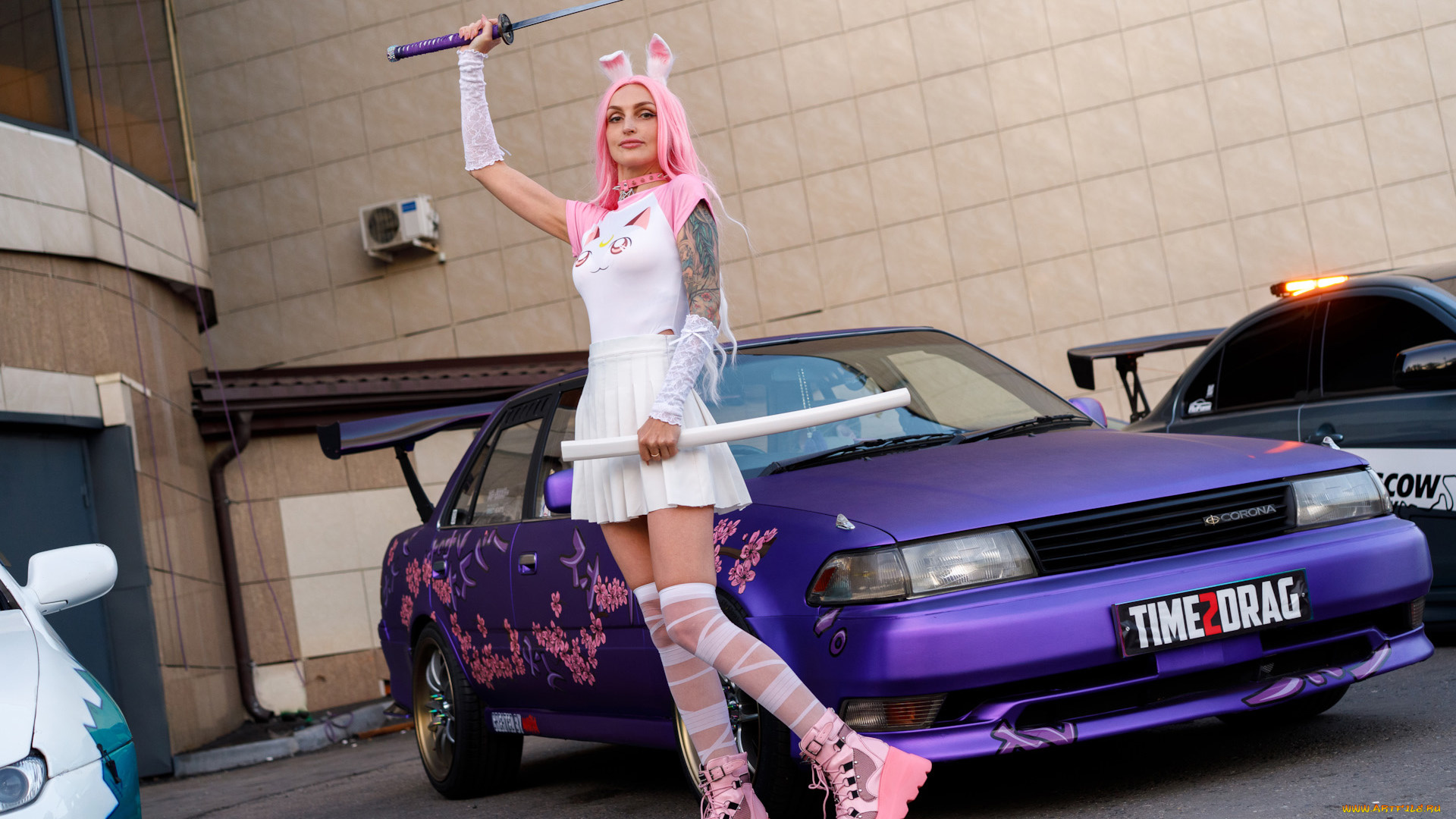 автомобили, -авто, с, девушками, toyota, corona