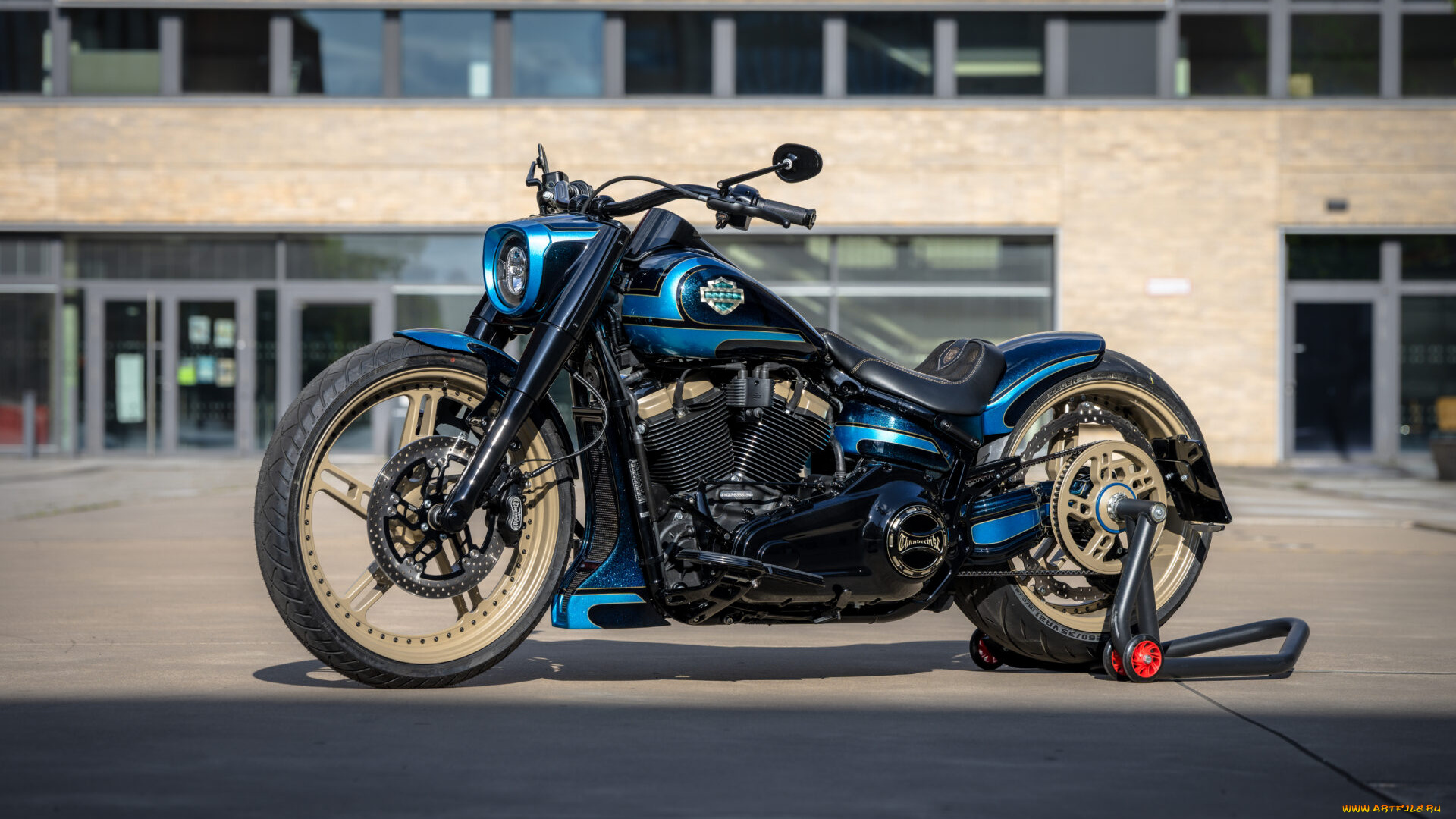 мотоциклы, harley-davidson, softail, fat, boy, customized, custombikes, half, hundred