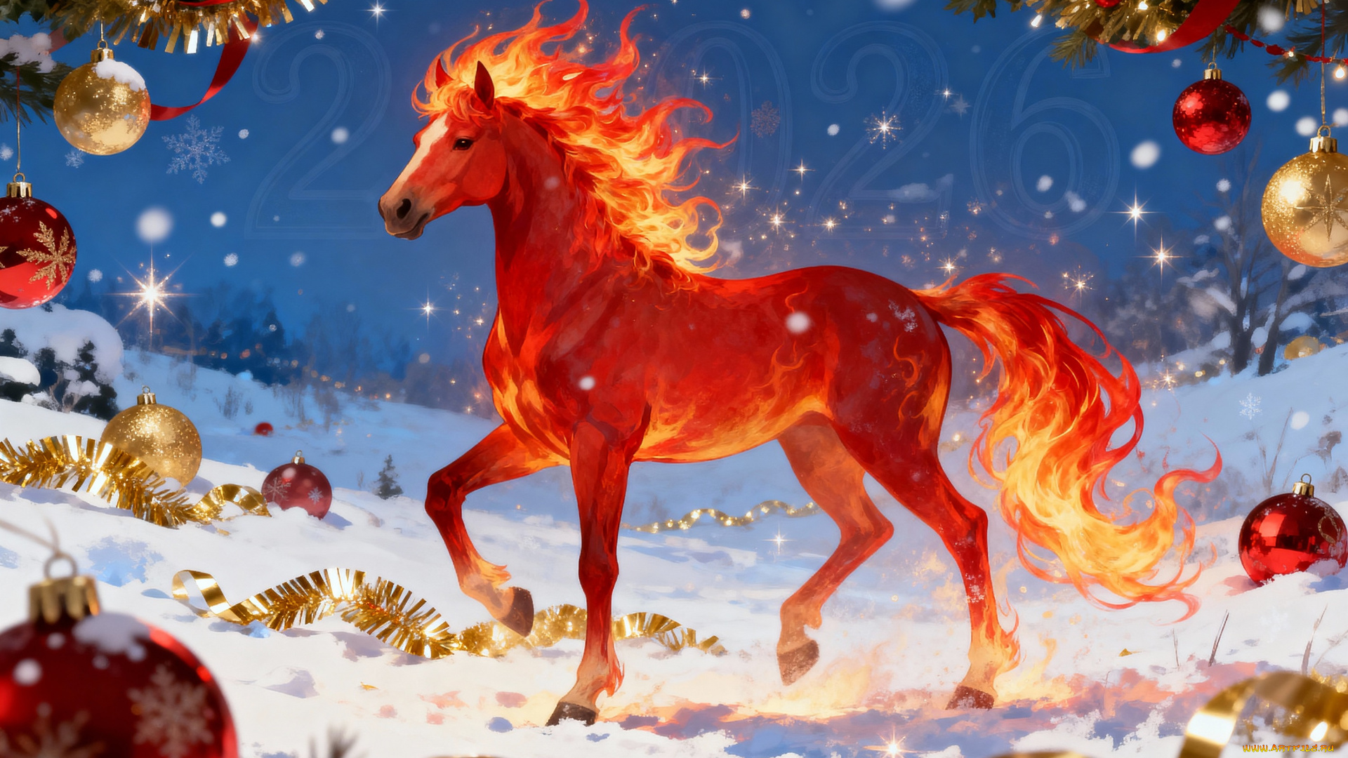 праздничные, -, разное, , новый, год, лошадь, новый, год