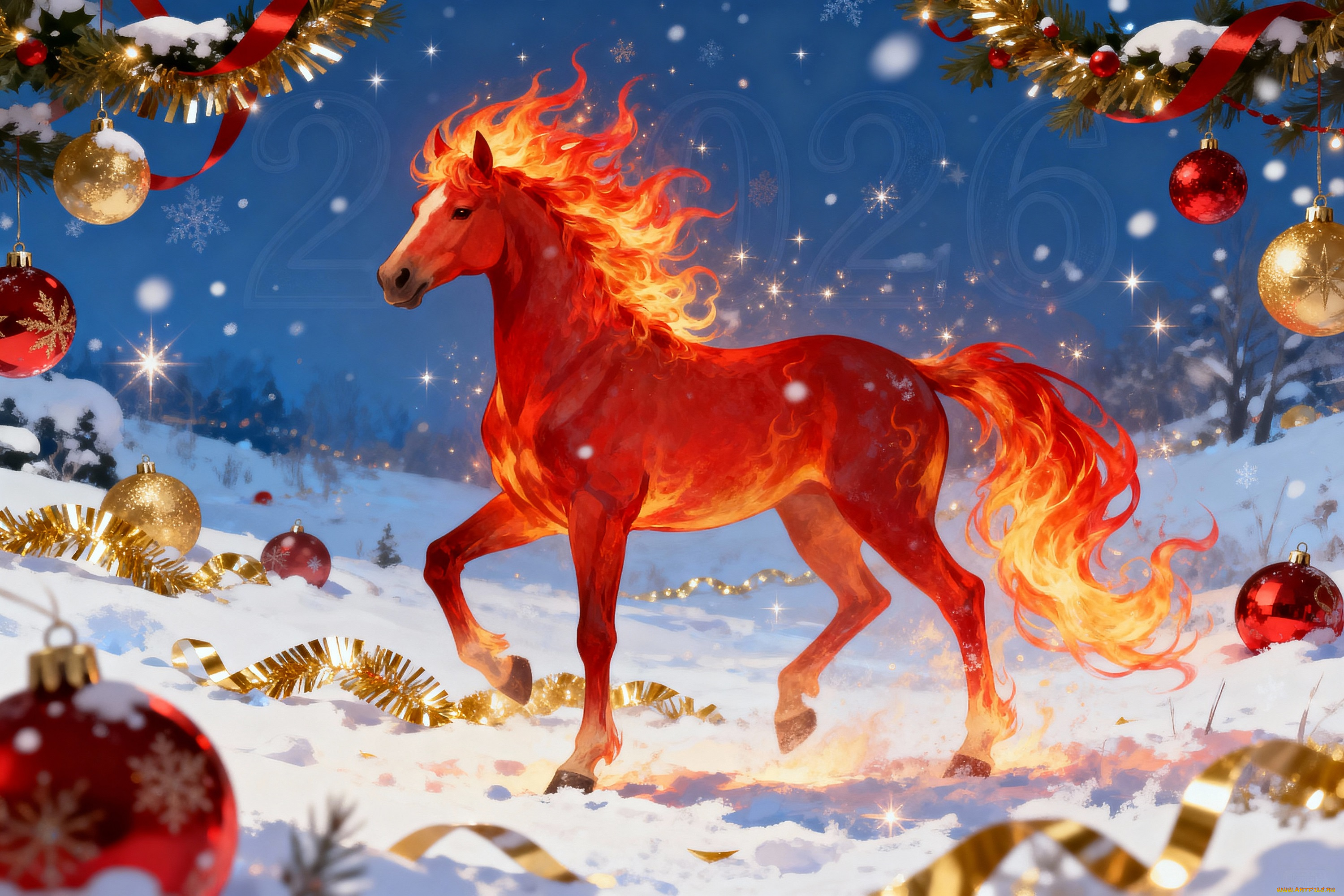 праздничные, -, разное, , новый, год, лошадь, новый, год