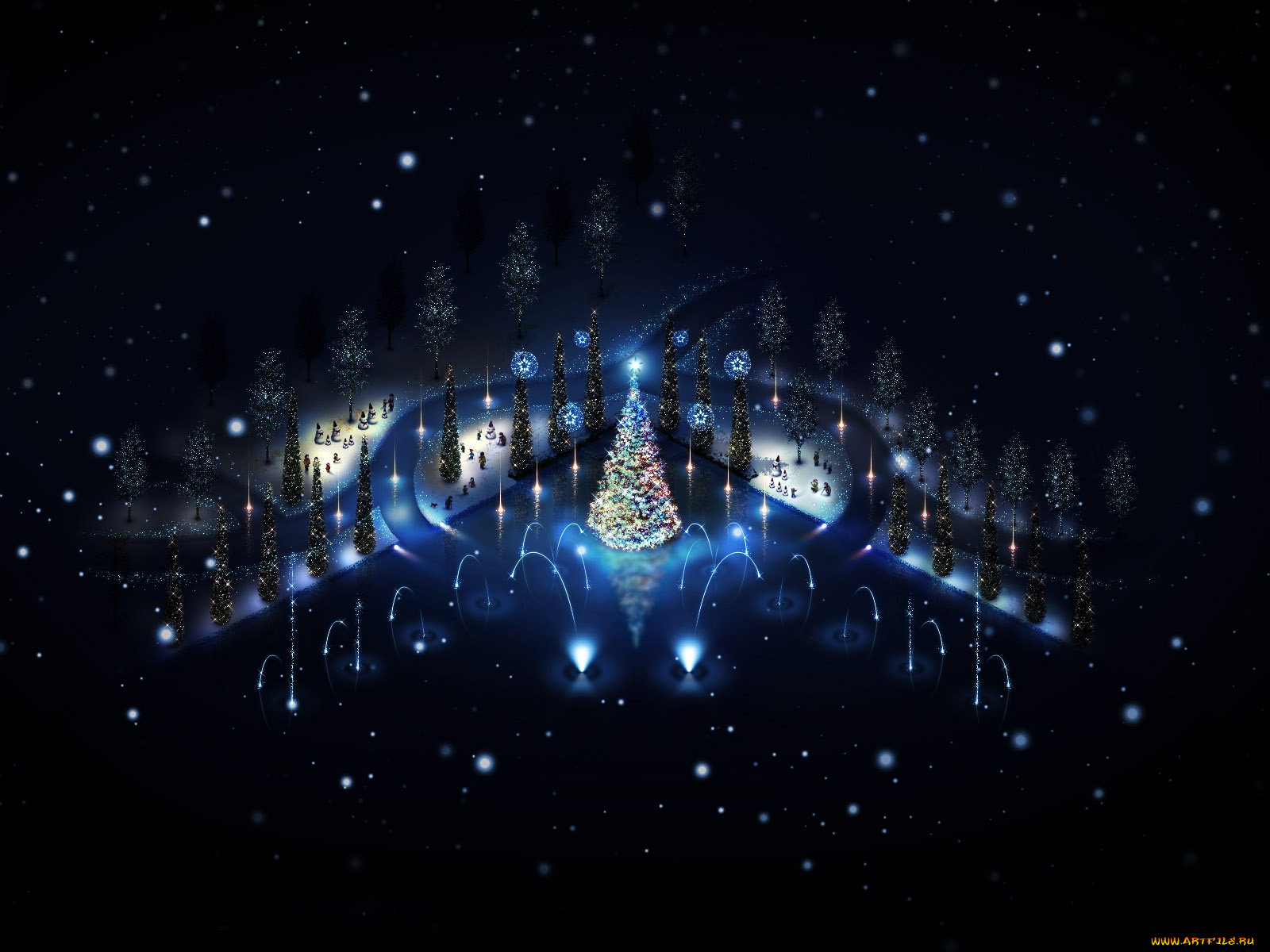 праздничные, 3д, графика, новый, год