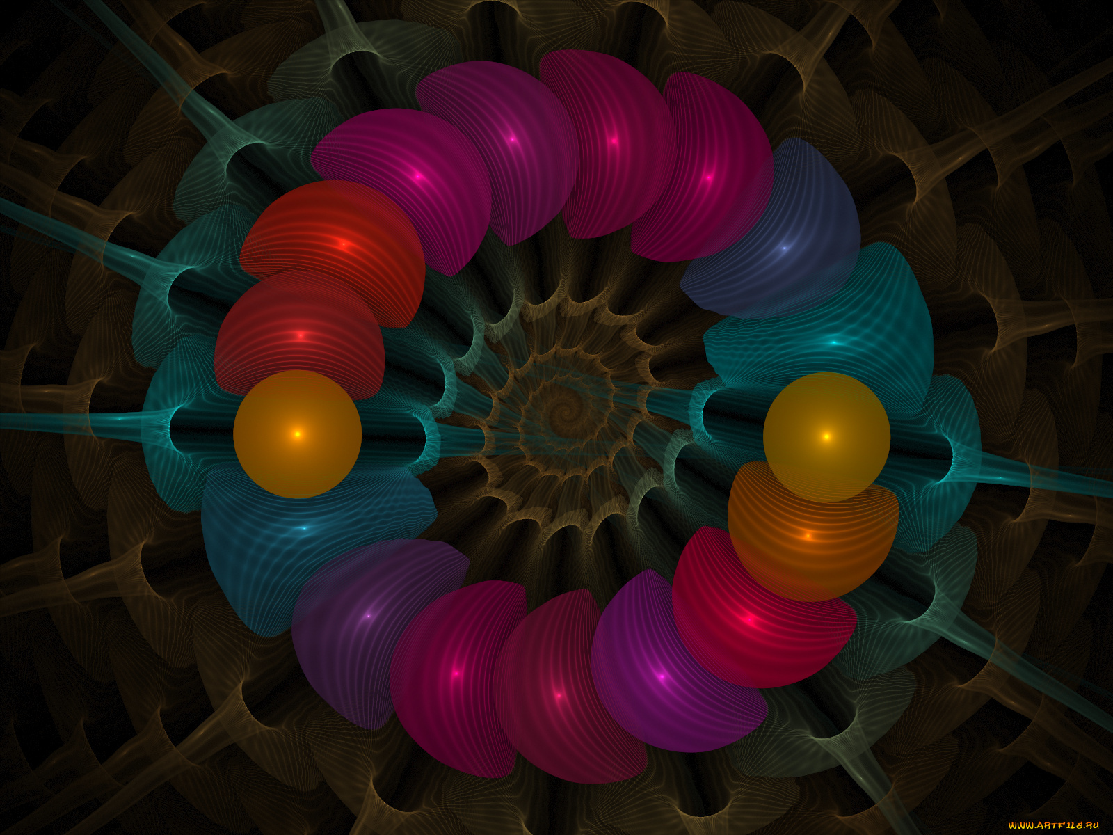 3д, графика, fractal, фракталы, фрактал, цвета, узор