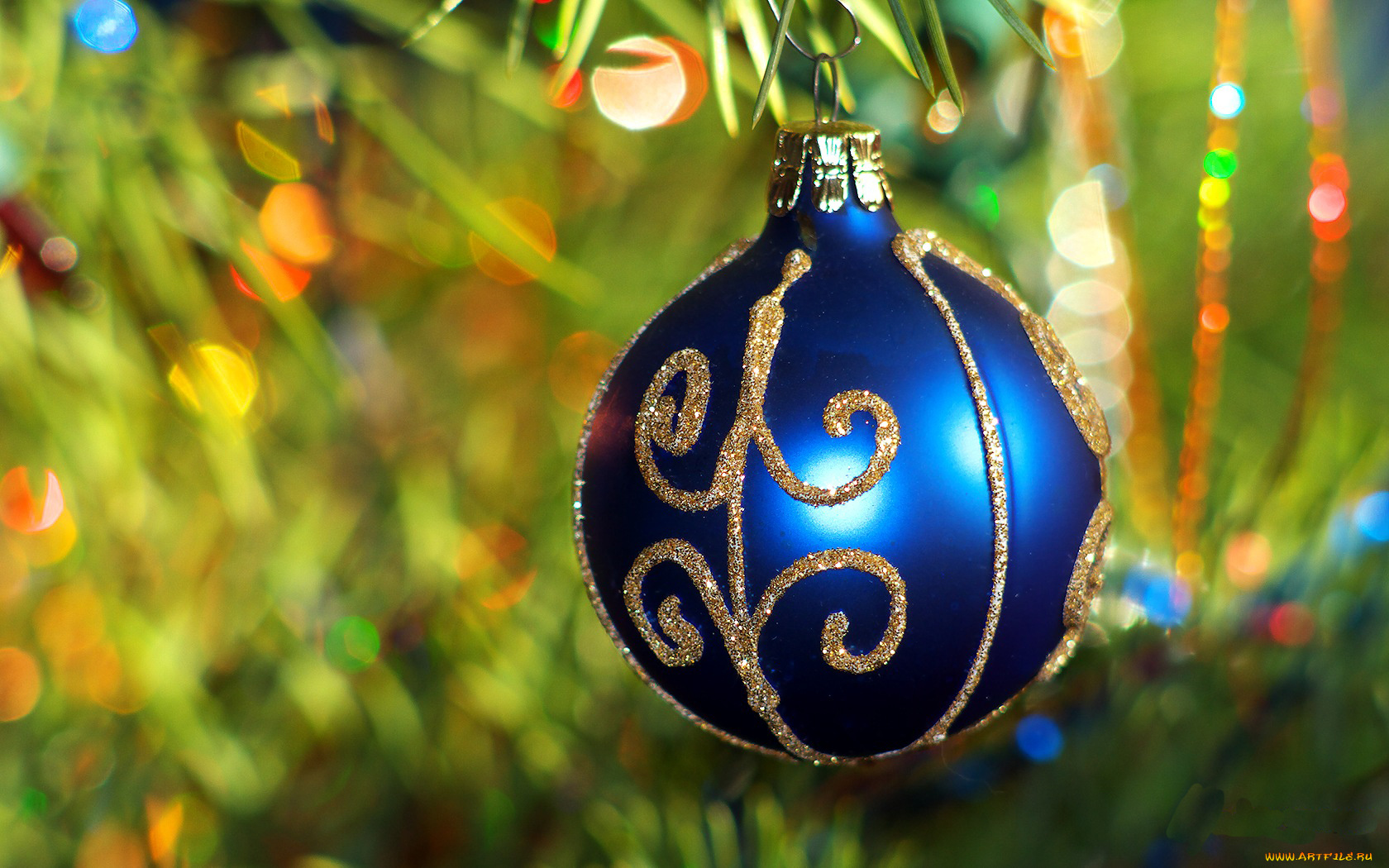 праздничные, шарики, золотый, полоски, синий