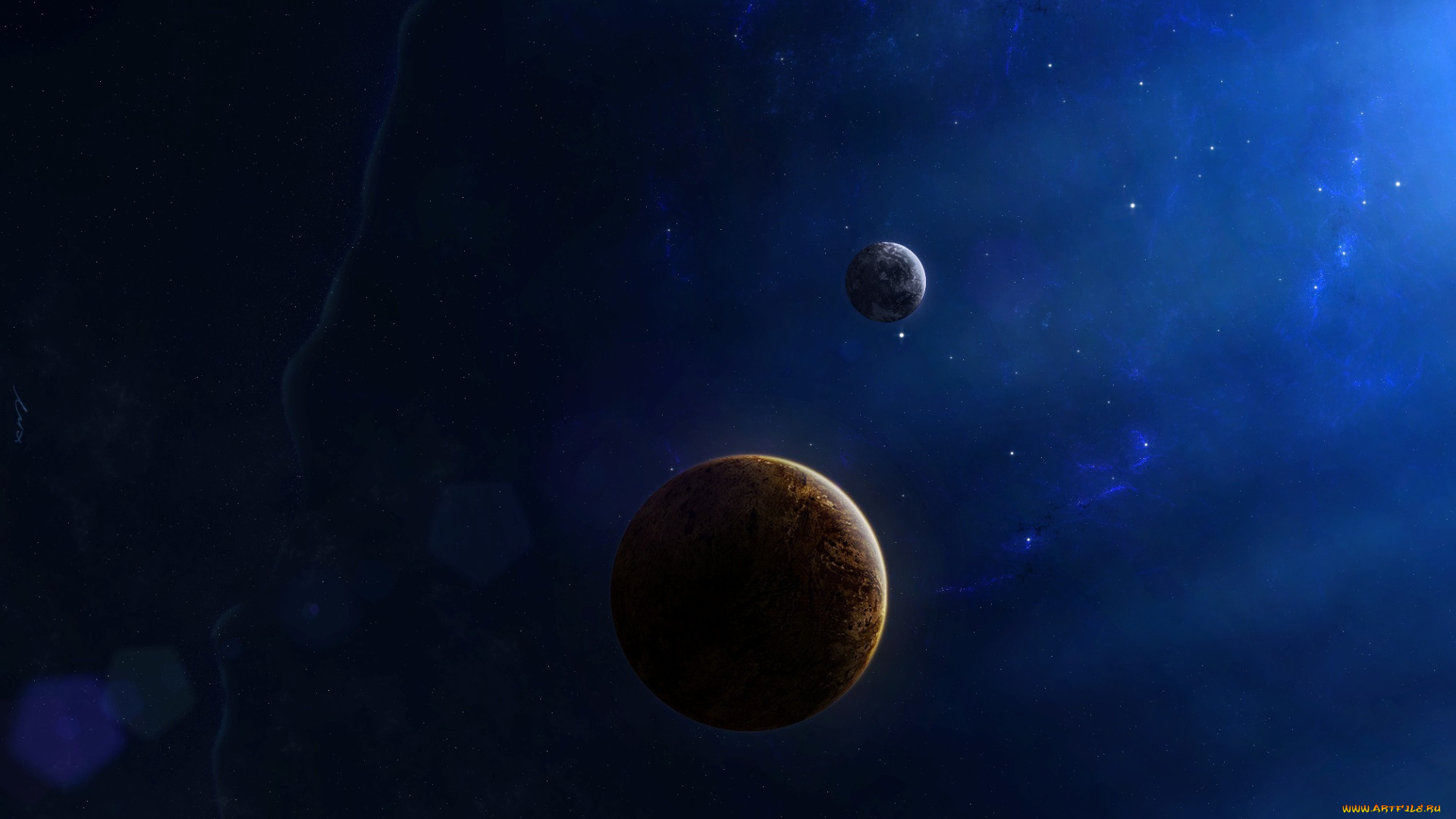 космос, арт, звезды, пространство, спутник, планета, бесконечность
