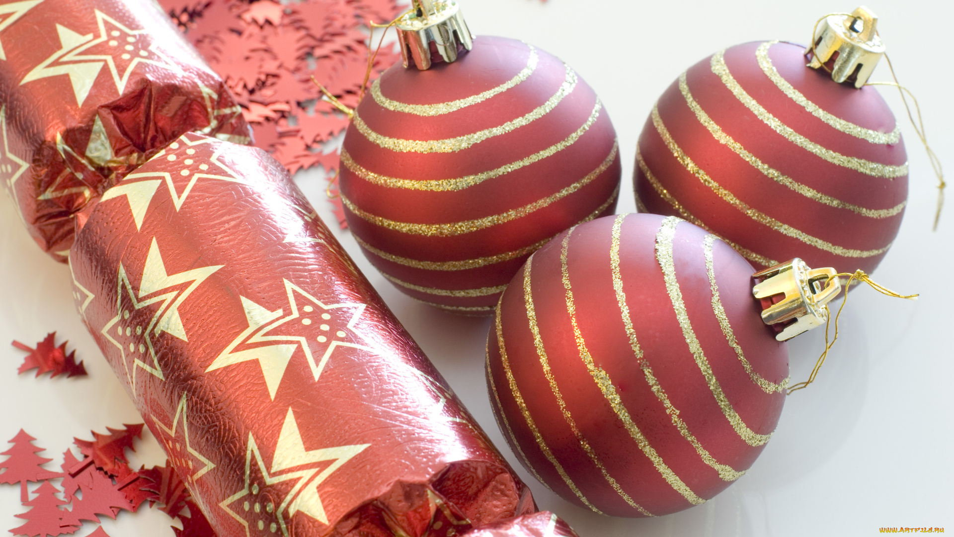 праздничные, шарики, мишура