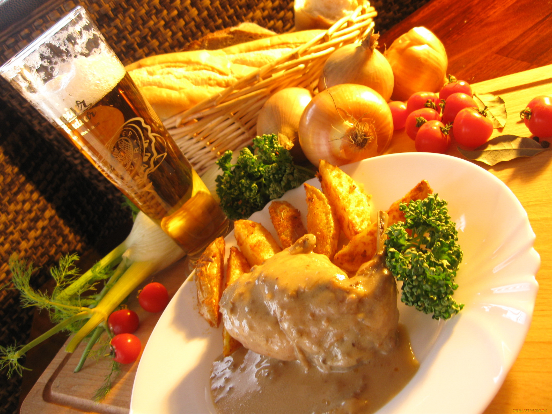 автор, varvarra, еда, вторые, блюда, пиво, овощи, мясо, томаты, помидоры