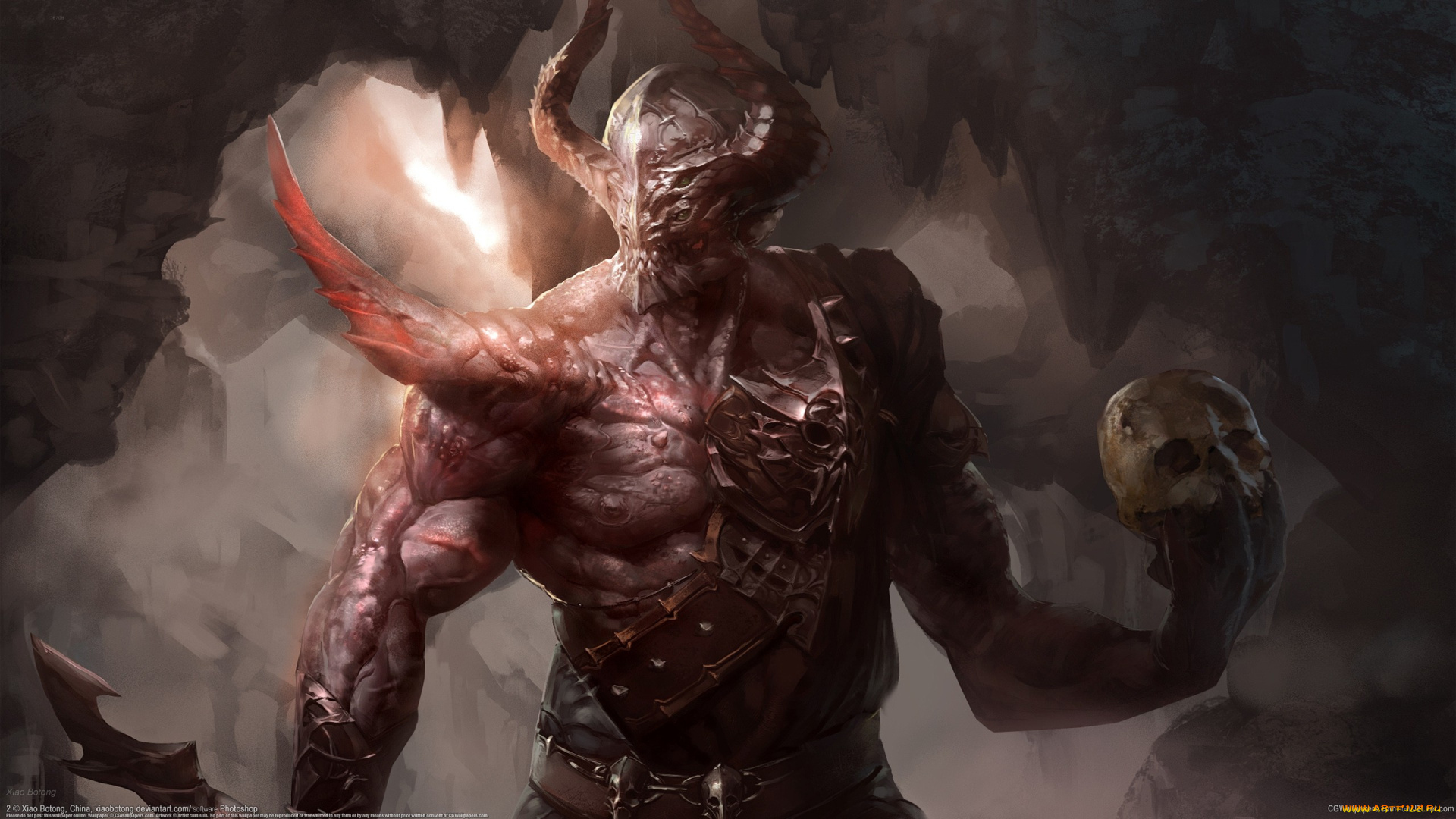 xiao, botong, фэнтези, демоны, xiao, botong, монстр, череп, демон