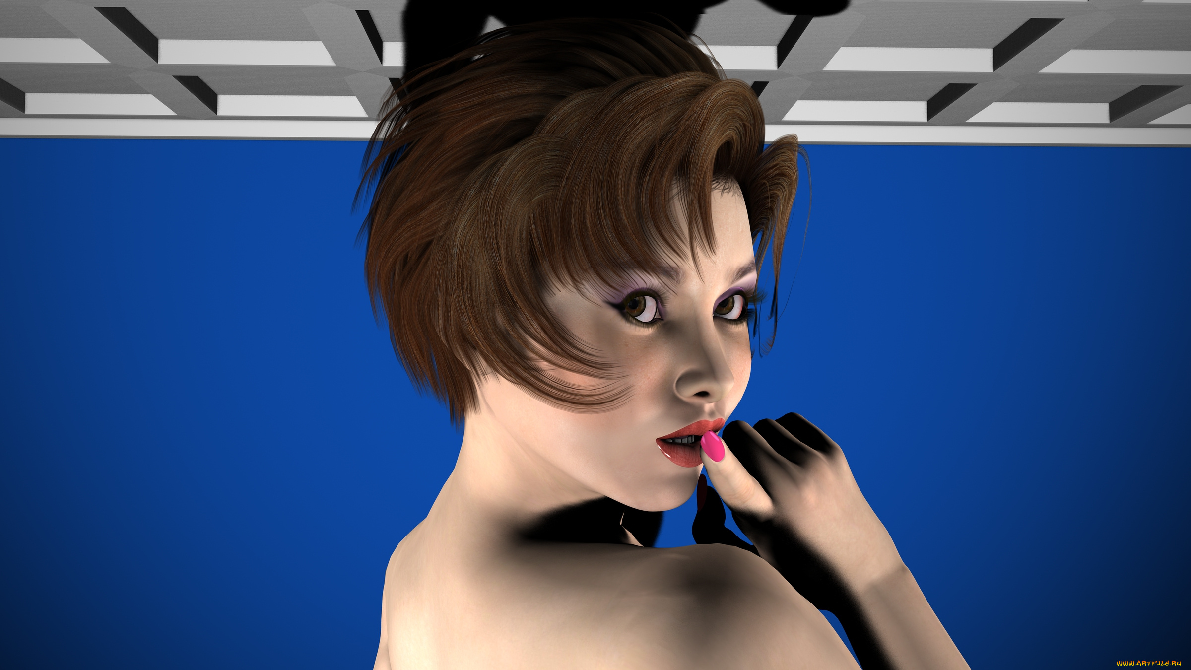 3д, графика, portraits, , портрет, взгляд, девушка