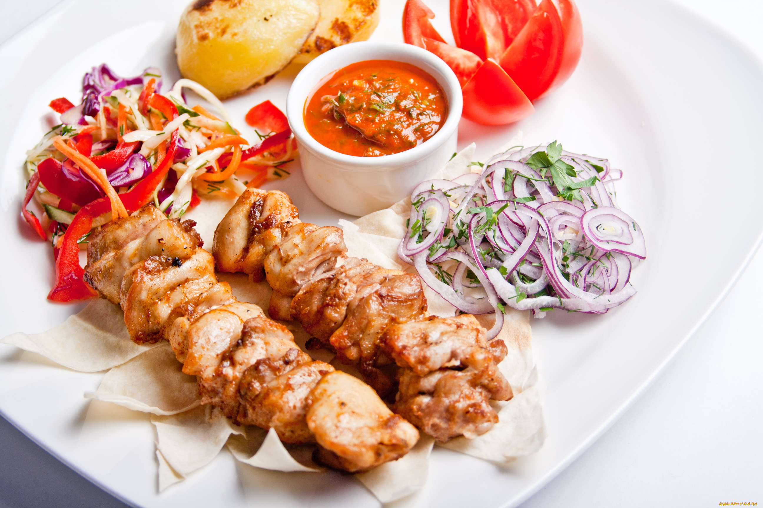 еда, шашлык, , барбекю, помидоры, соус