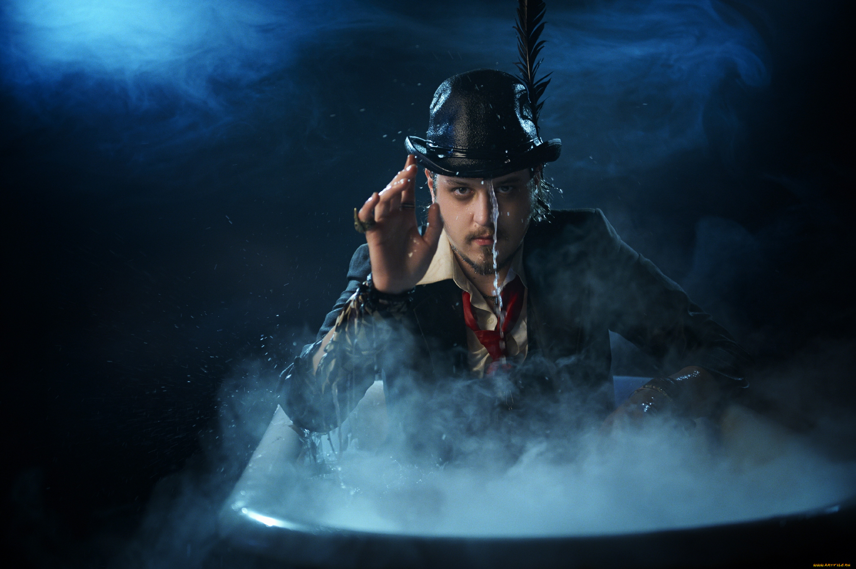 christopher, mesmer, мужчины, -, unsort, перо, костюм, шляпа, пар, ванна