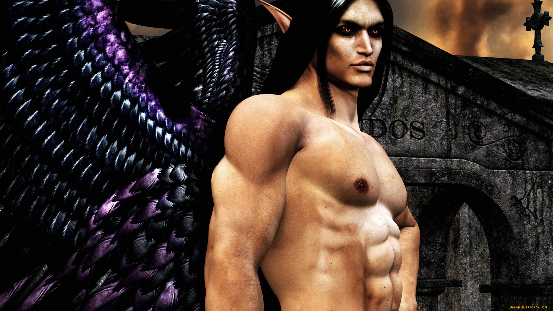 3д, графика, эльфы, , elves, крылья, взгляд, эльф