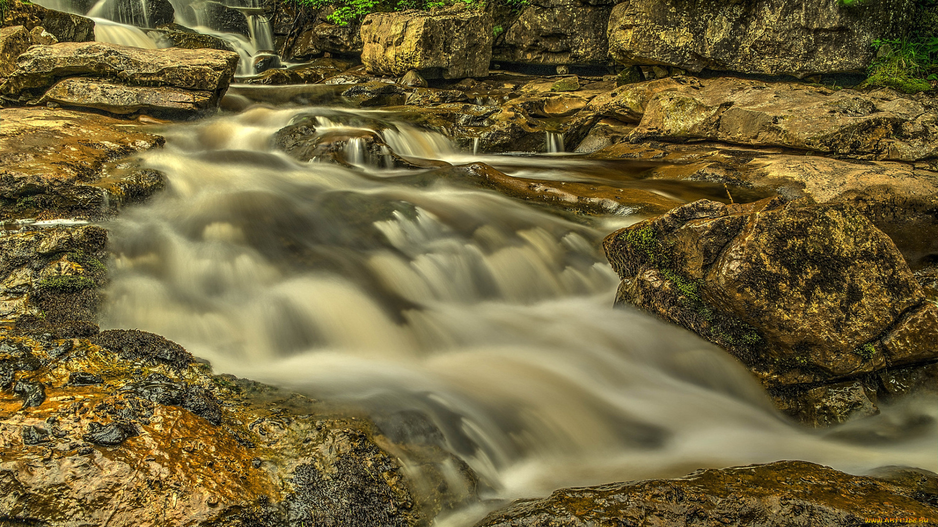 природа, водопады, водопад, лес, река