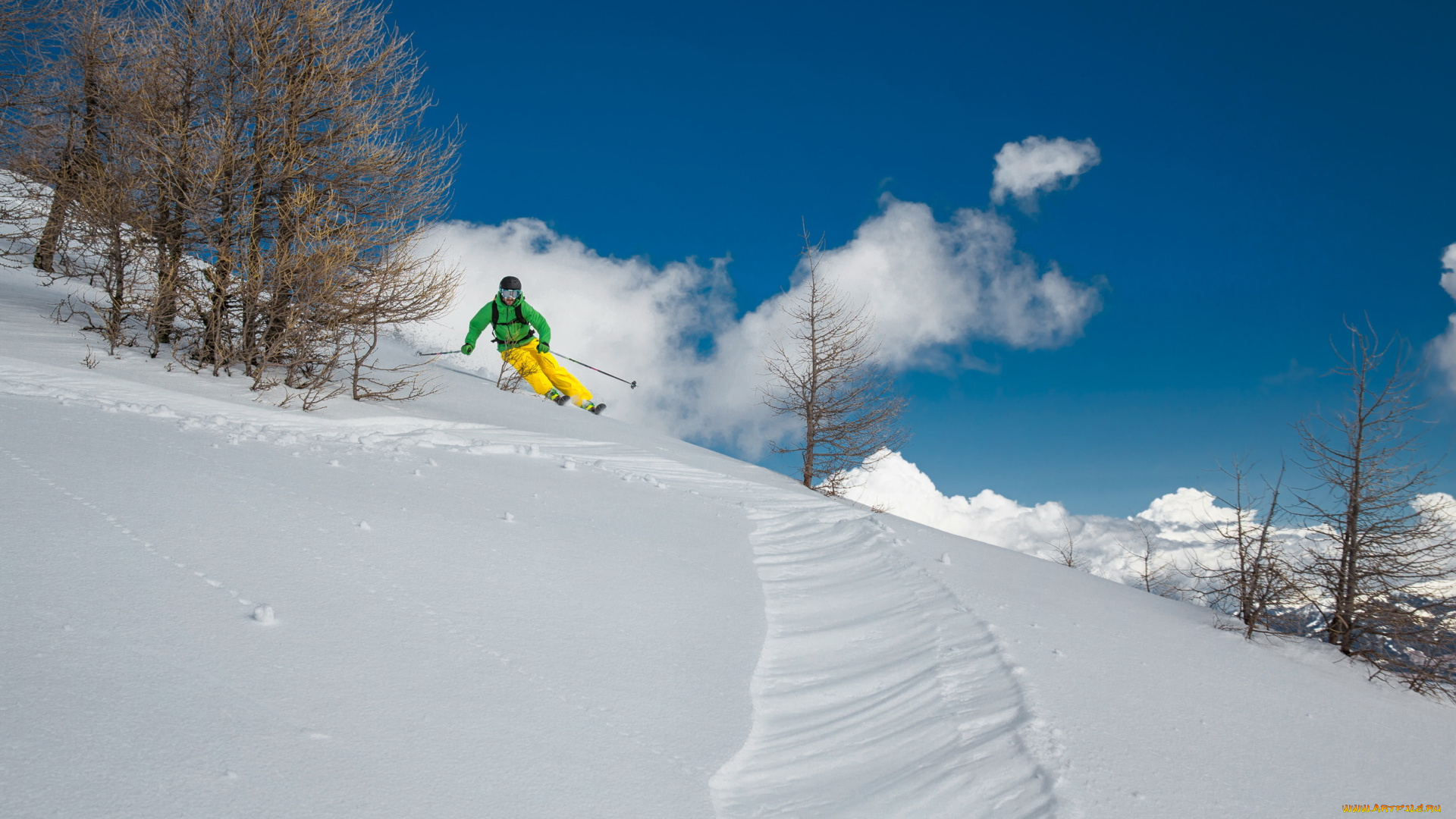 спорт, лыжный, спорт, снег, горы
