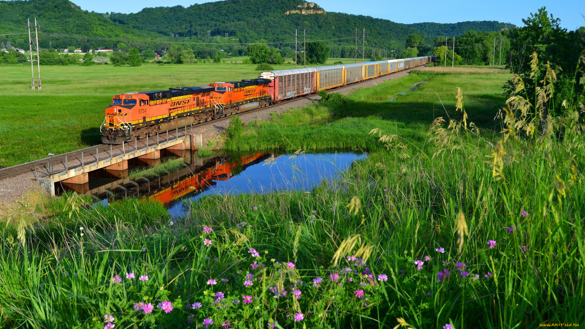 техника, поезда, железная, дорога, локомотив, состав