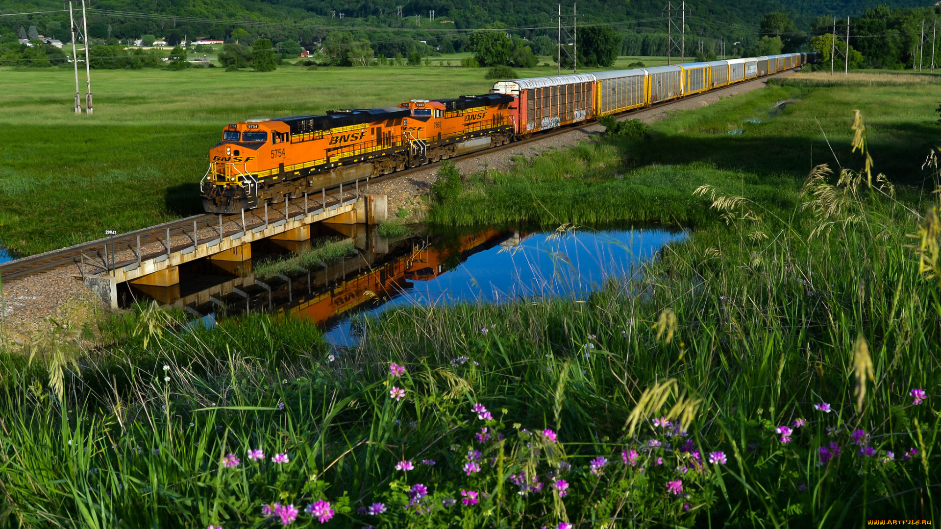 техника, поезда, железная, дорога, локомотив, состав