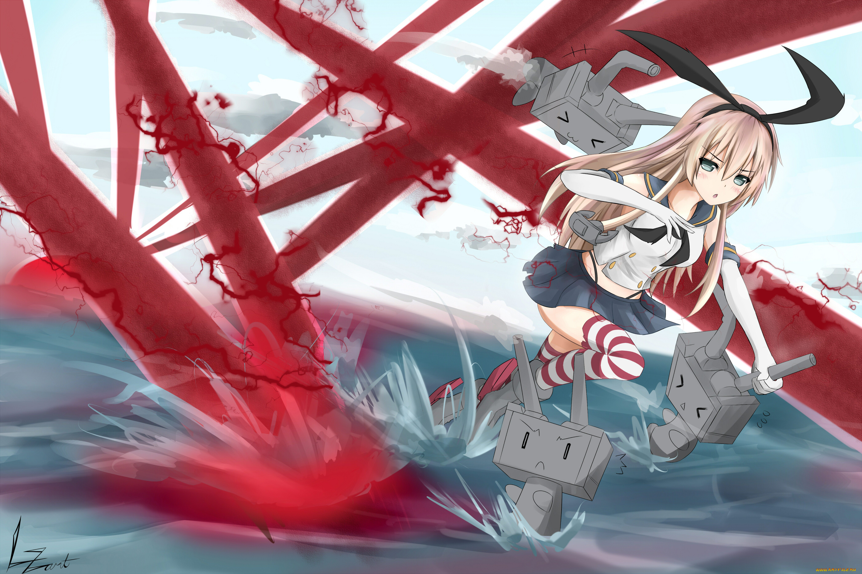аниме, kantai, collection, kantai, collection, shimakaze, kancolle, арт, девушка