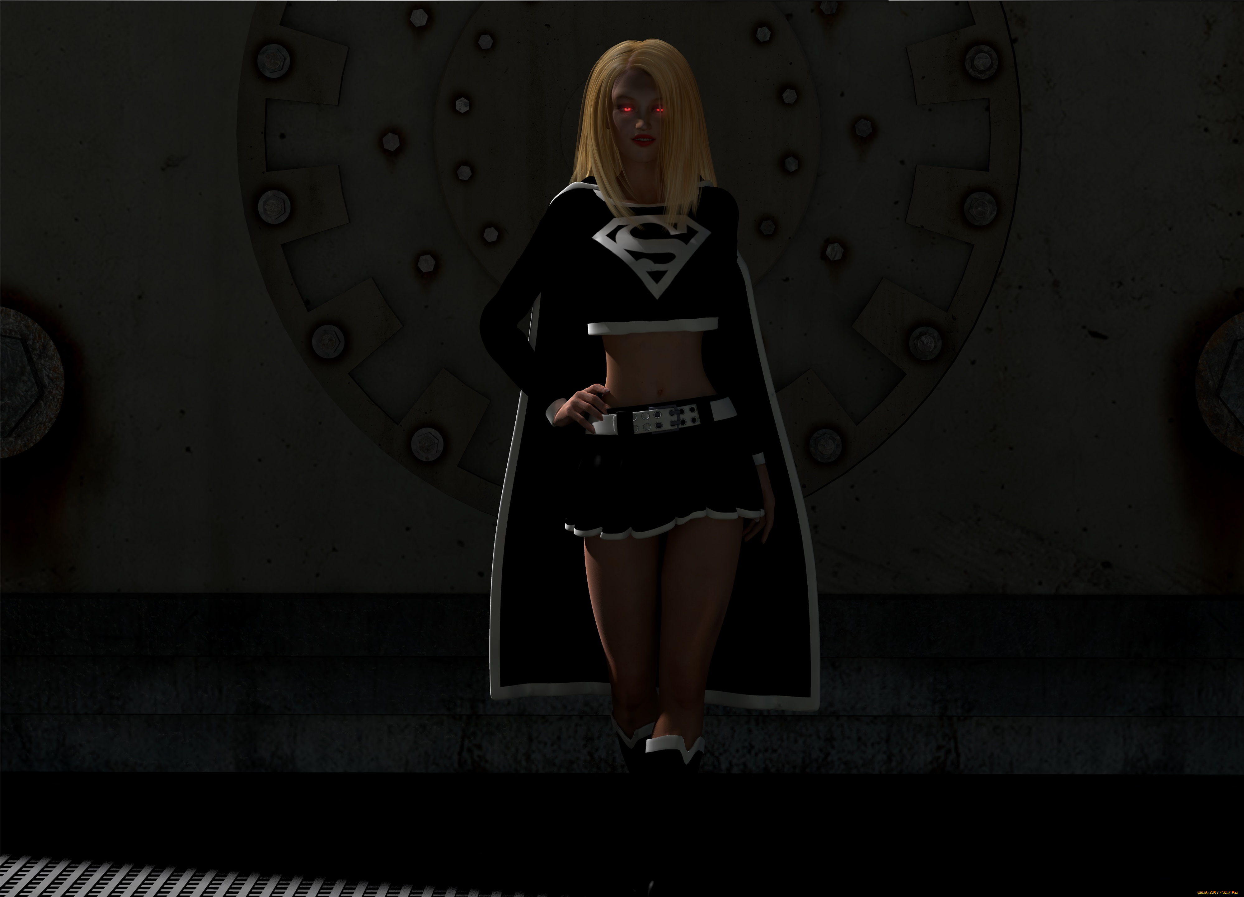 3д, графика, существа, , creatures, супермен, взгляд, фон, девушка, тень