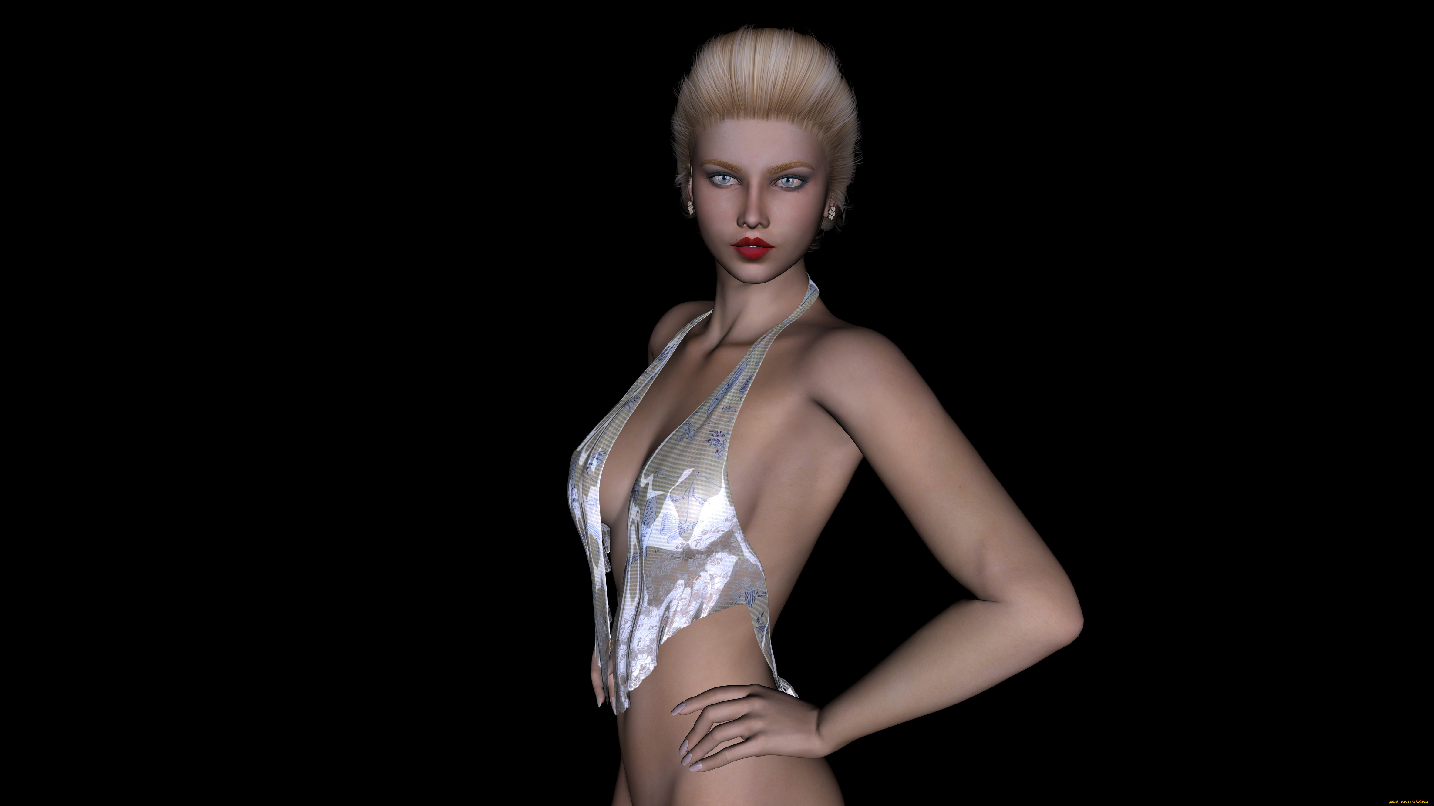 claudia, 3д, графика, люди, , people, девушка, блондинка, взгляд, фон