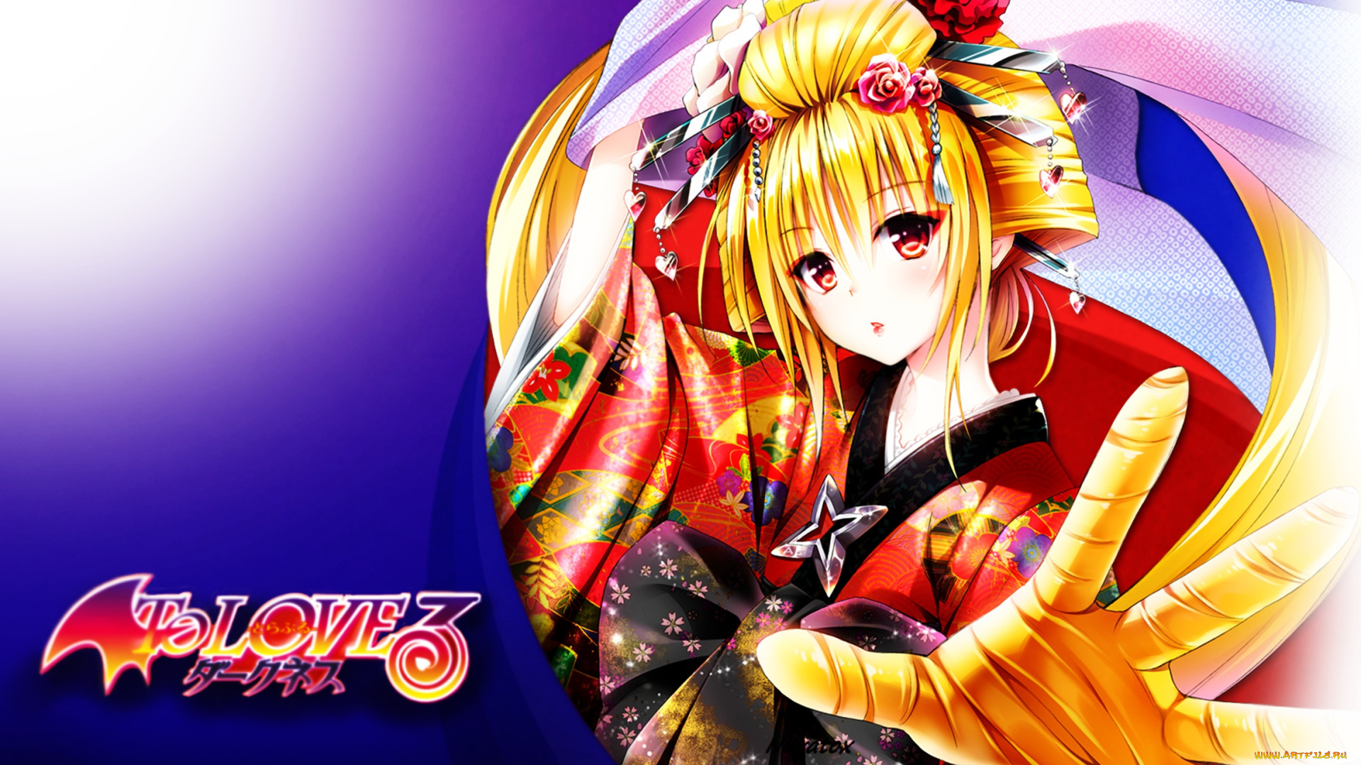 аниме, to, love, ru, девушка, фон, взгляд