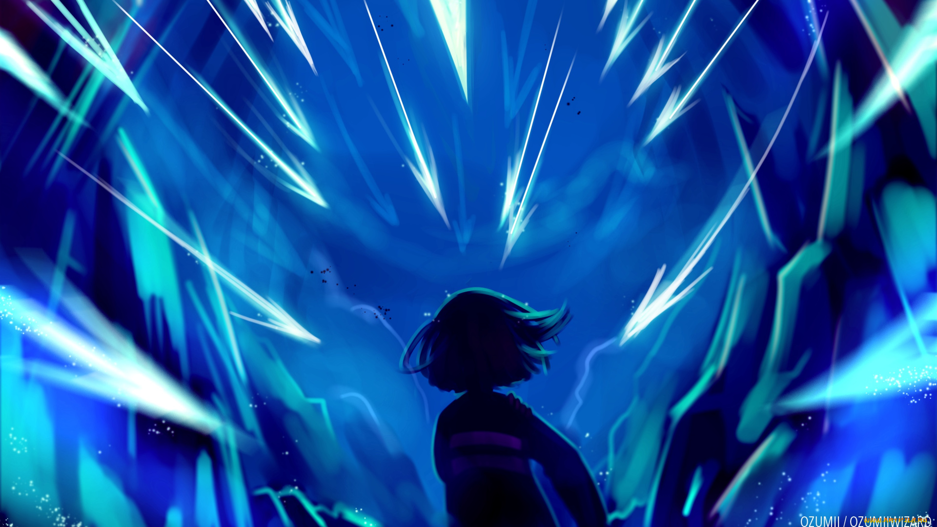 аниме, unknown, , другое, undertale, девочка, силуэт, frisk