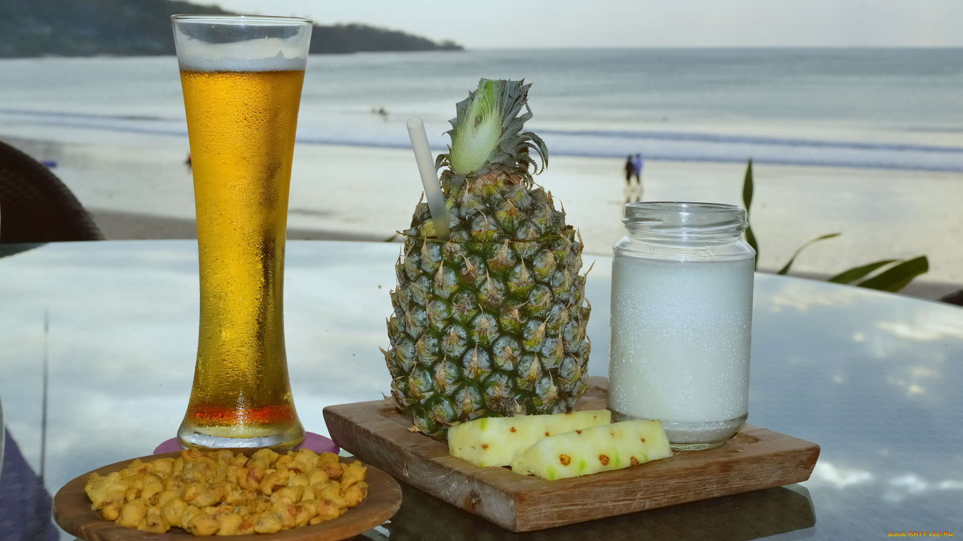 еда, разное, пиво, ананас