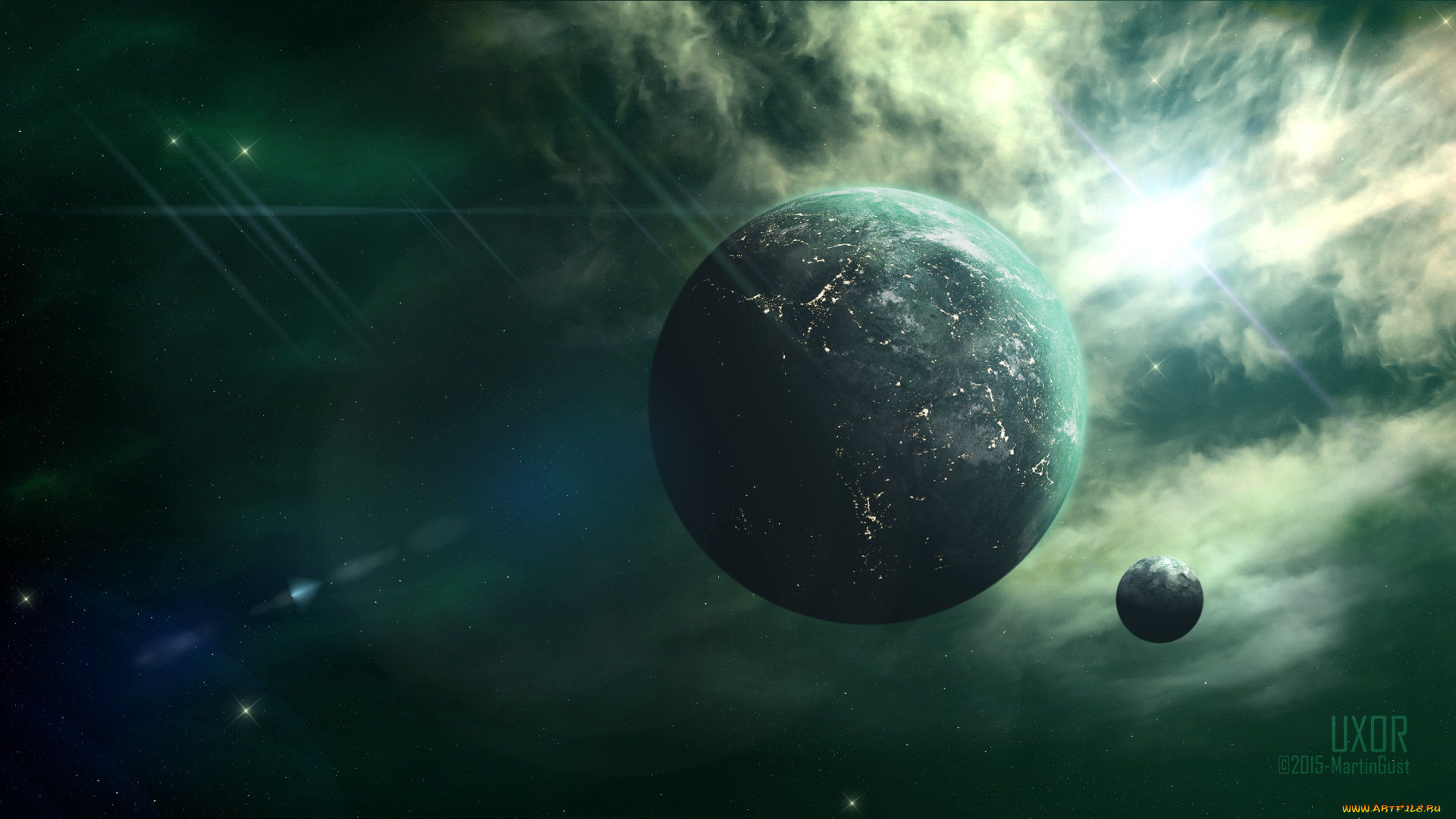 космос, арт, планета, вселенная, галактика