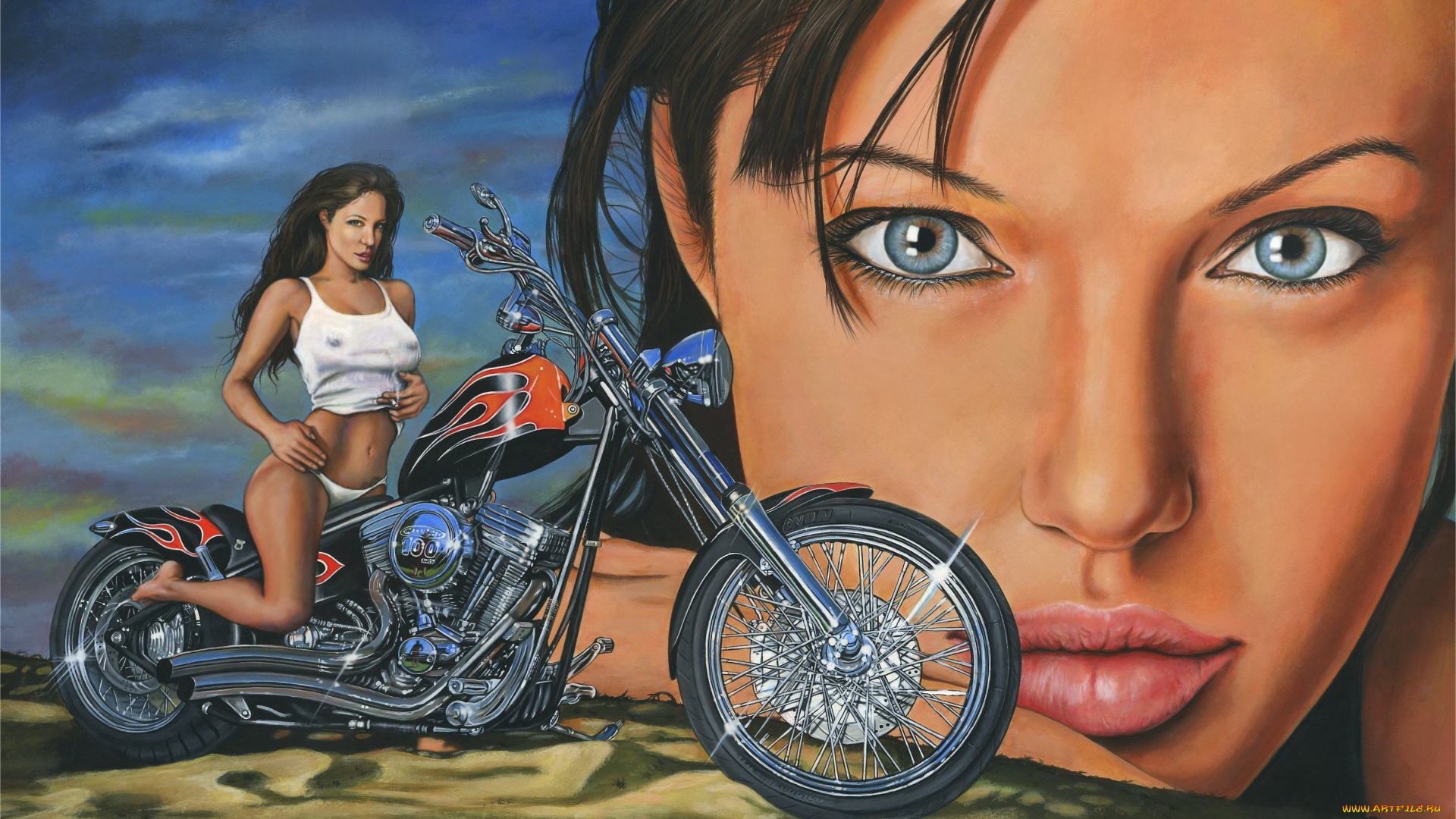 angelina, jolie, рисованное, люди