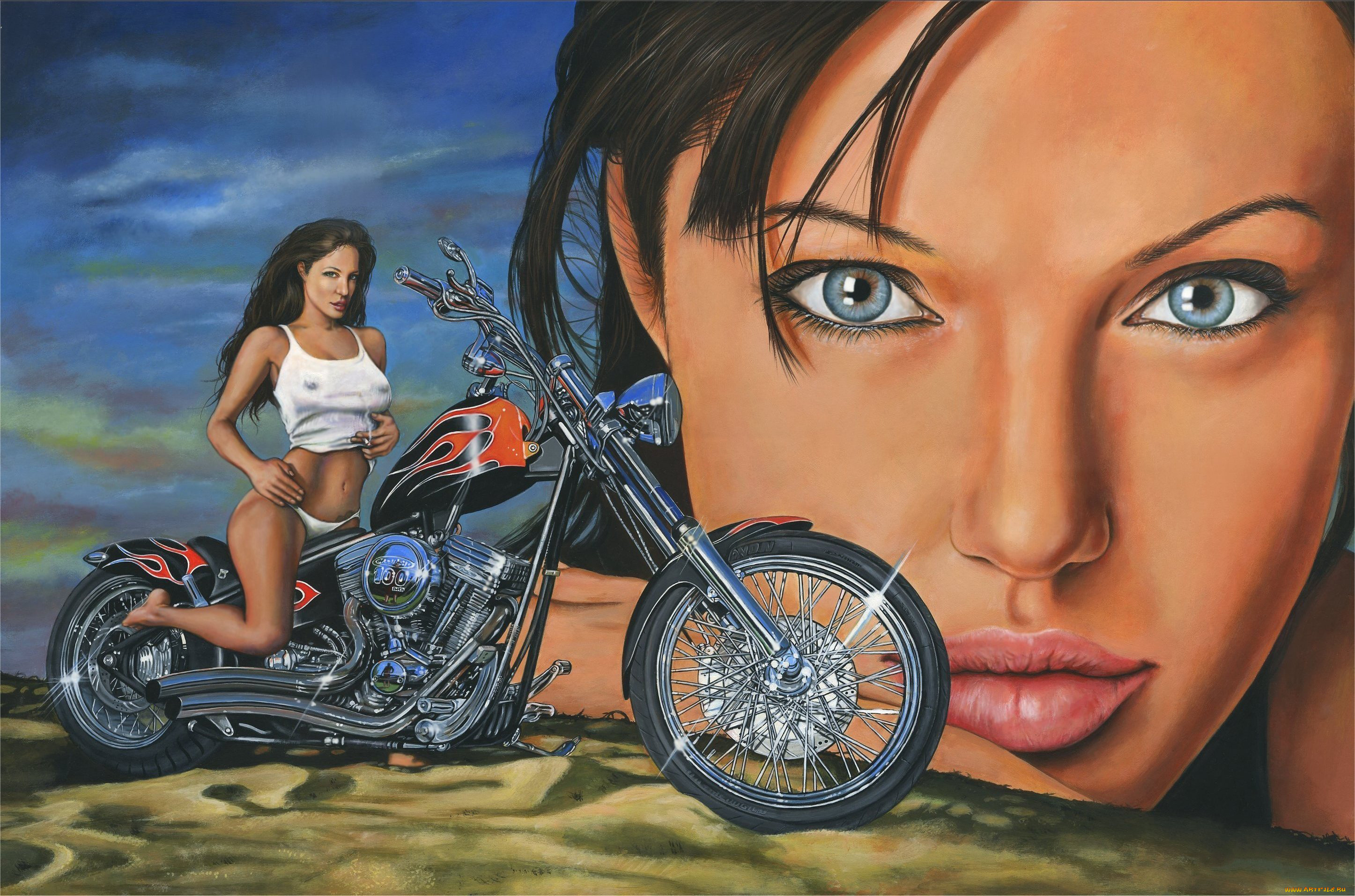 angelina, jolie, рисованное, люди