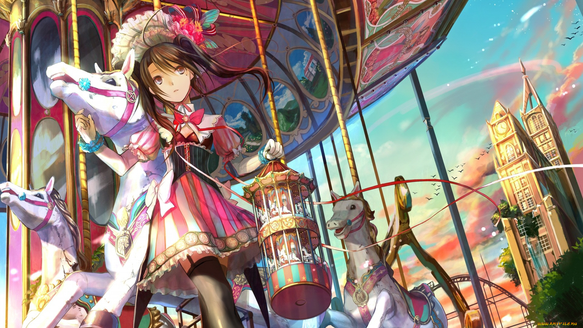 аниме, город, , улицы, , интерьер, , здания, девушка